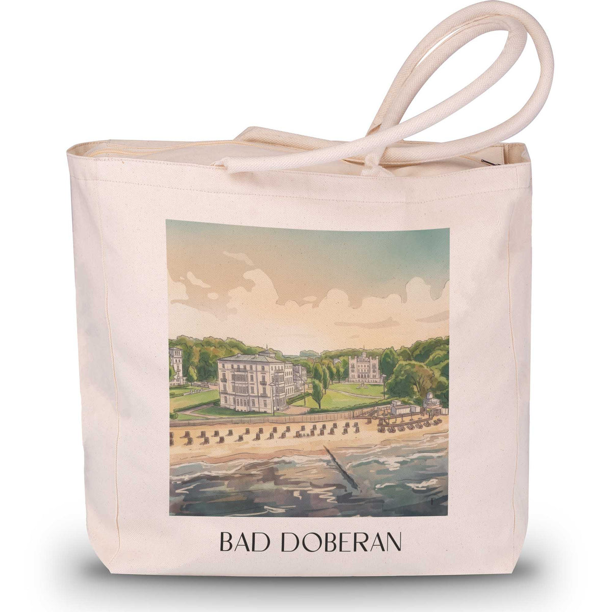 bad-doberan-mecklenburg-vorpommern-deutschland-einkaufstasche-aquarell