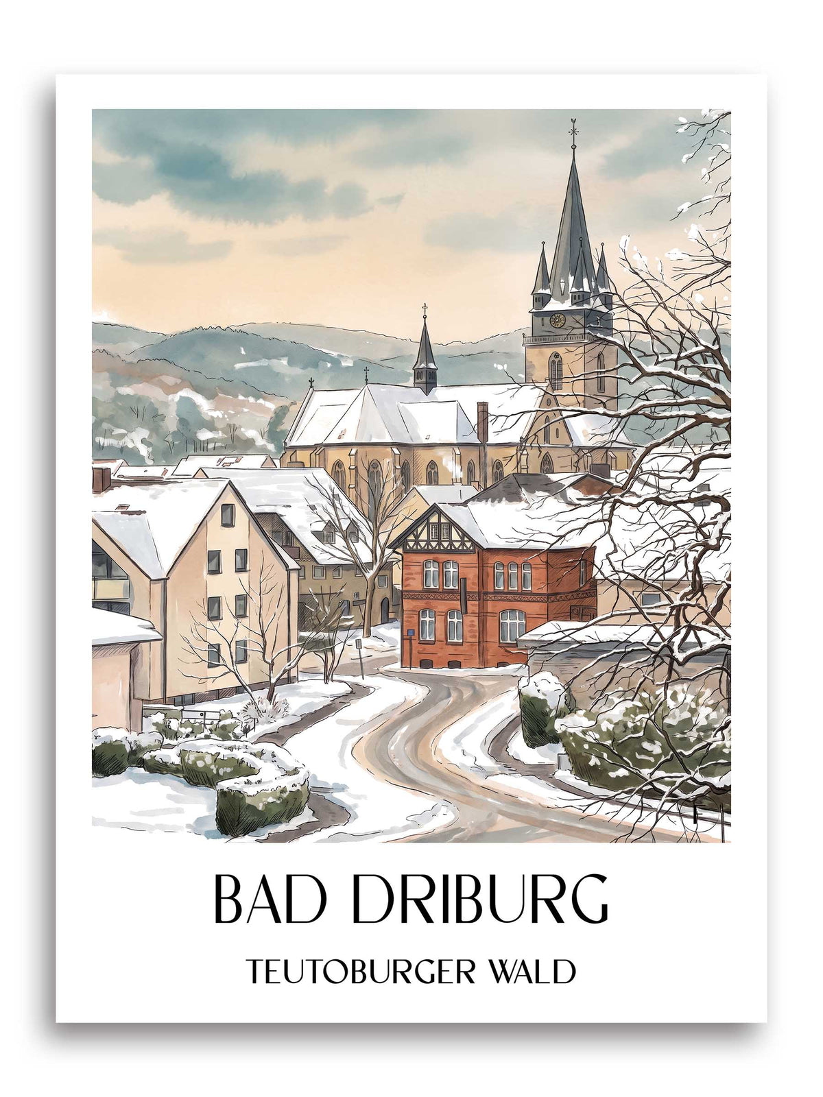 bad-driburg-teutoburger-wald-deutschland-poster-aquarell