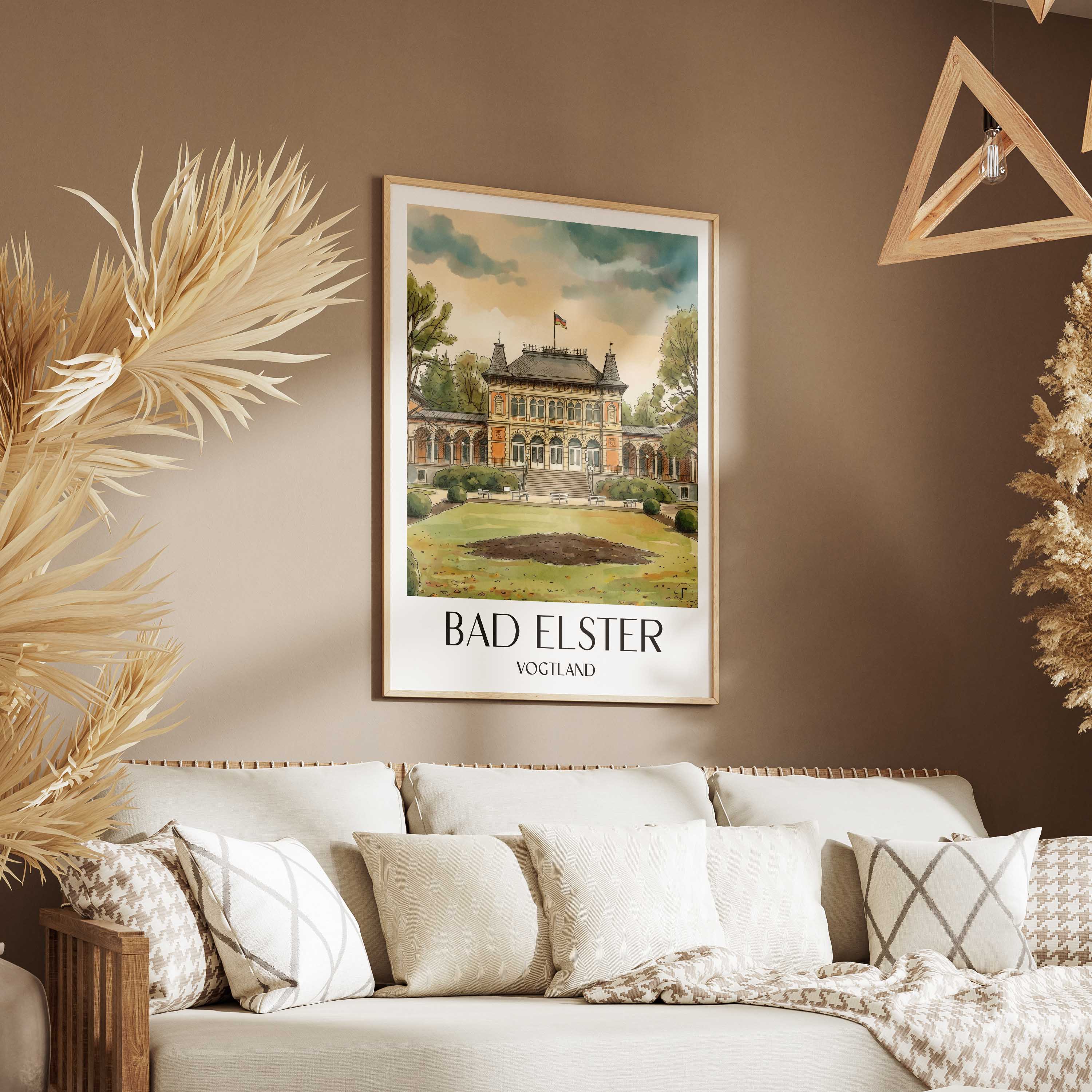 bad-elster-vogtland-deutschland-poster-aquarell