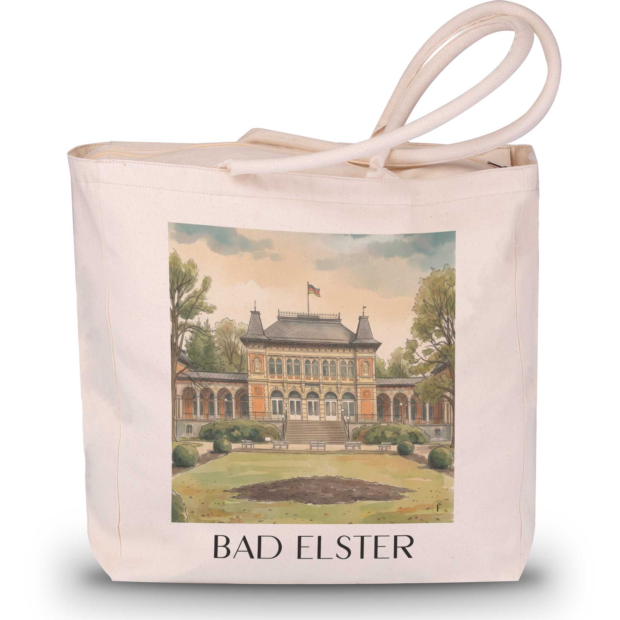 bad-elster-vogtland-deutschland-einkaufstasche-aquarell