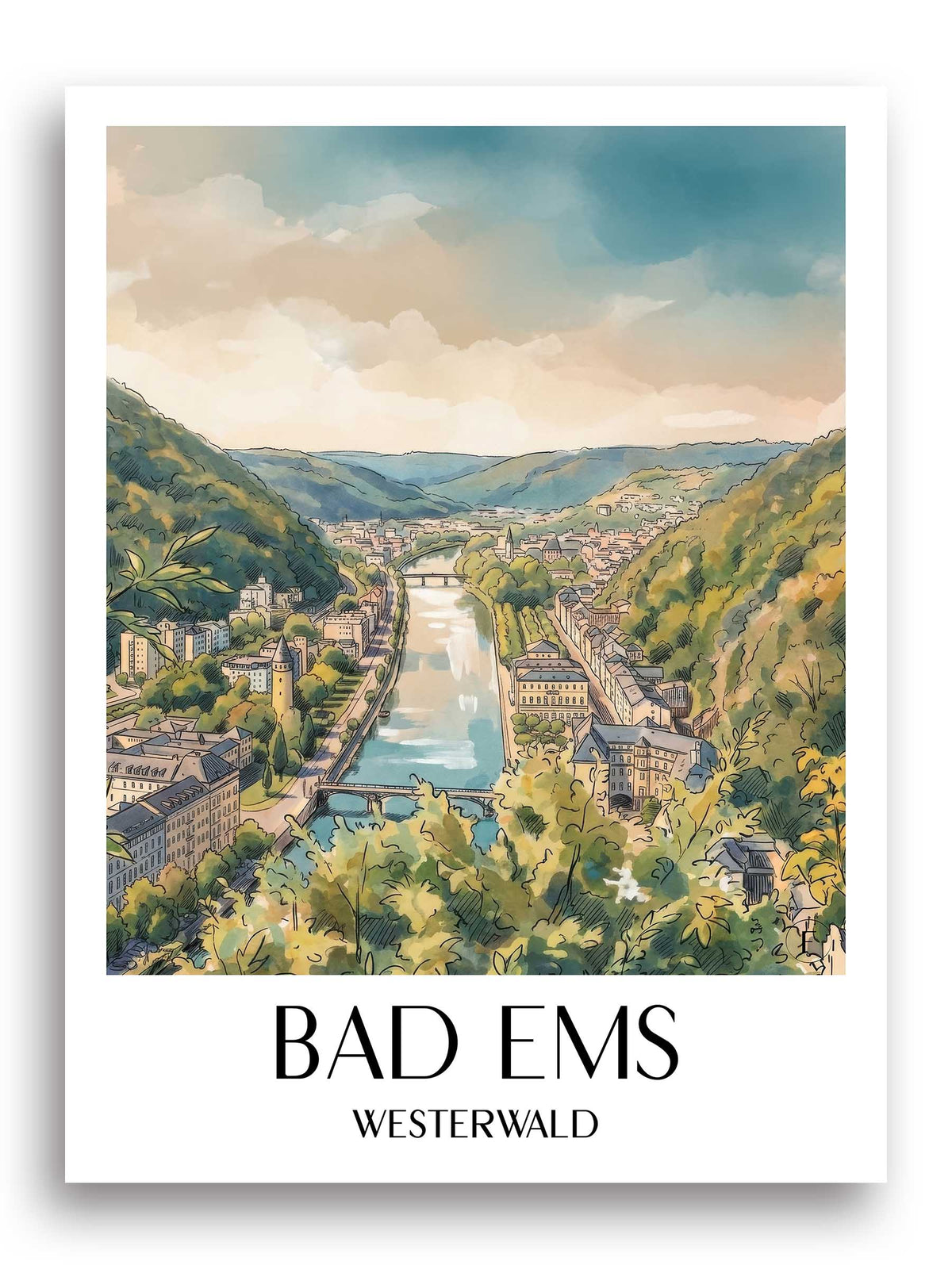 bad-ems-westerwald-deutschland-poster-aquarell