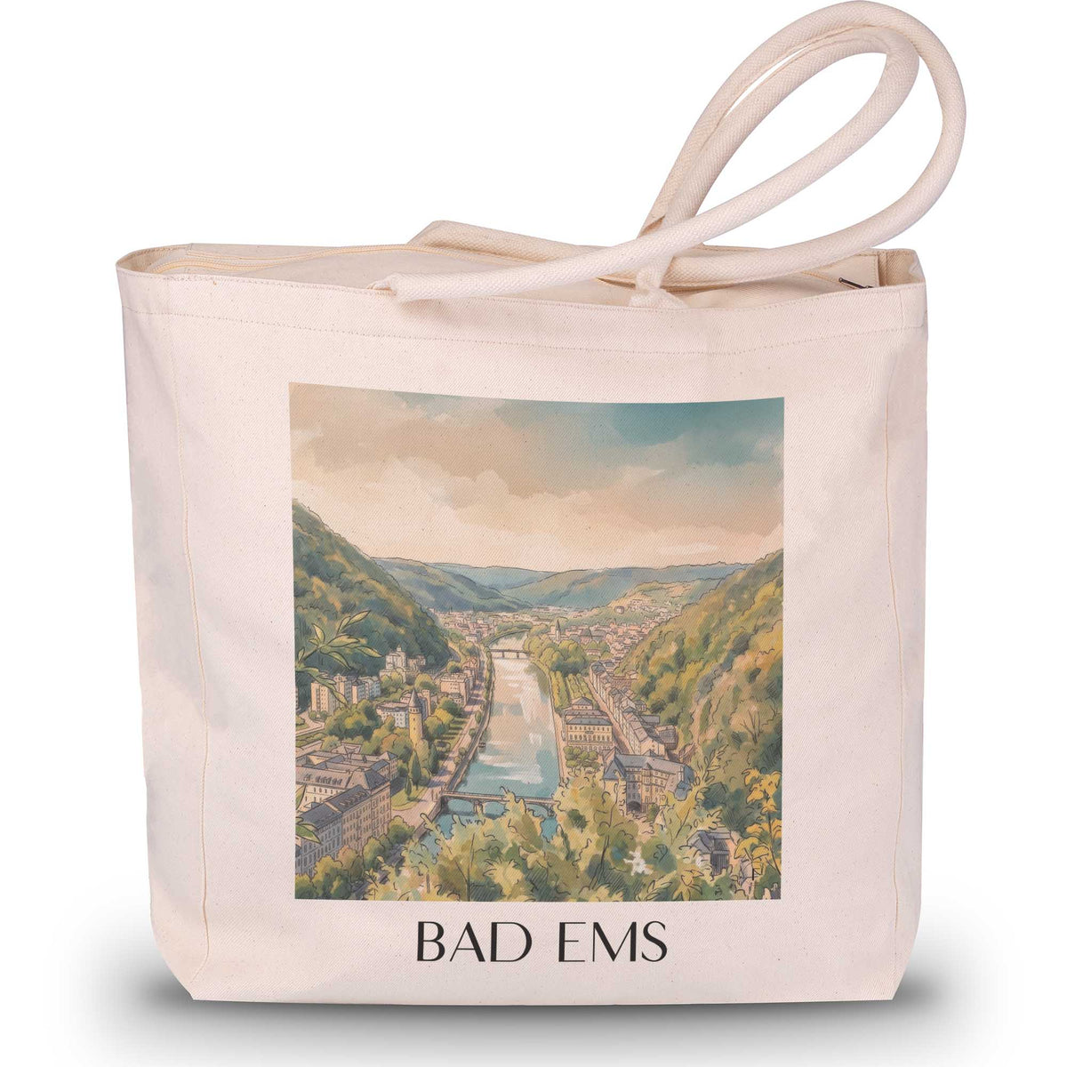 bad-ems-westerwald-deutschland-einkaufstasche-aquarell