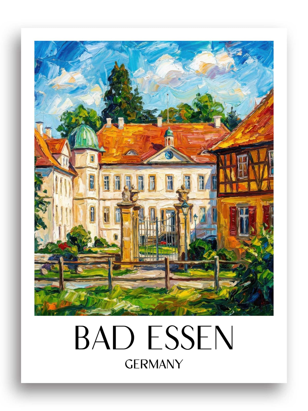 Bad Essen Poster - Niedersachsen - Deutschland Kunstdruck - Ölgemälde von A4 bis A1 - favplace