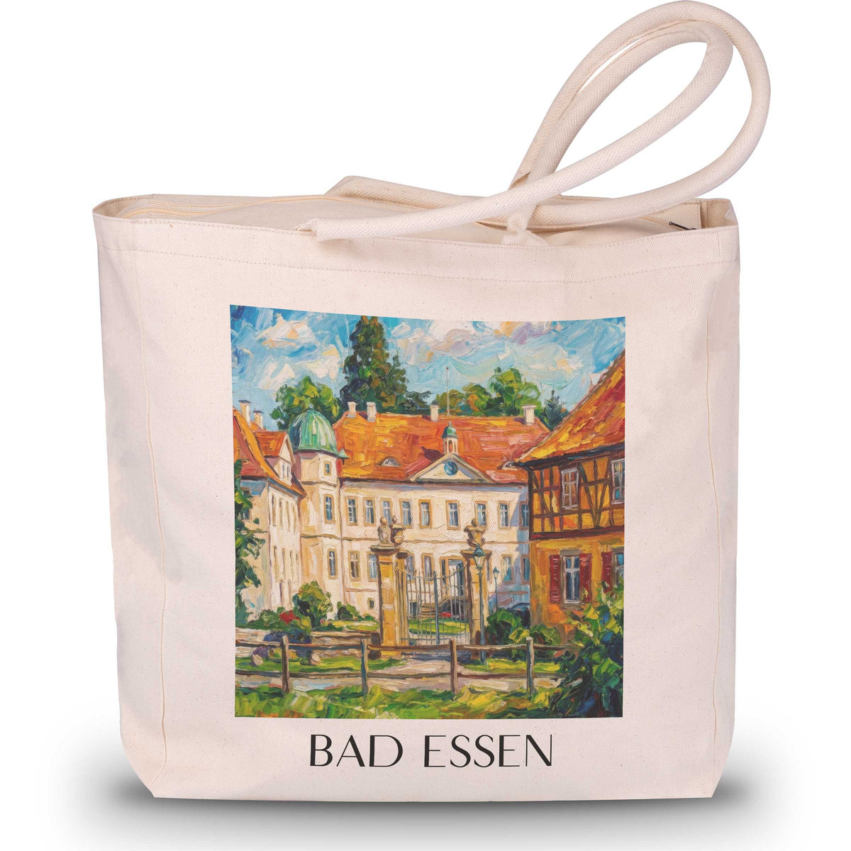 Bad Essen Shopping Tasche - Niedersachsen - Deutschland Tote Bag - Einkaufstasche im Ölgemälde Stil - favplace