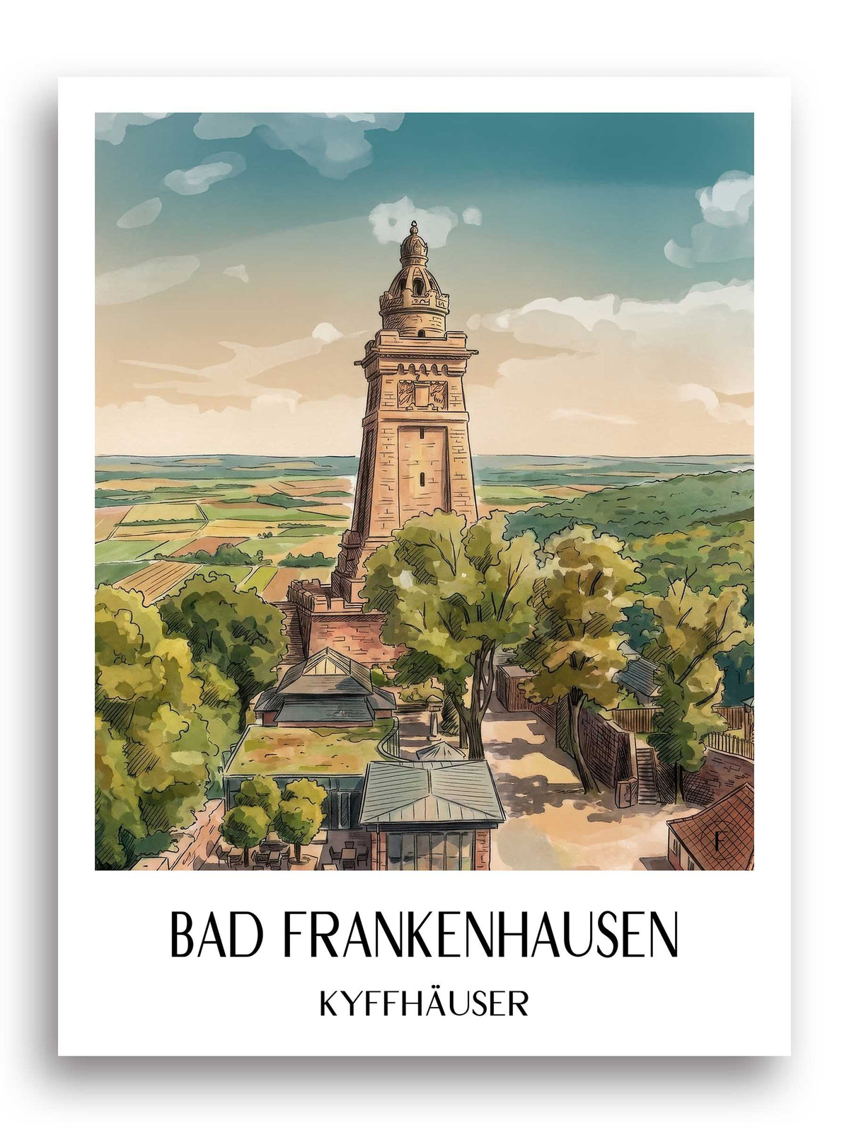 bad-frankenhausen-kyffhäuser-deutschland-poster-aquarell