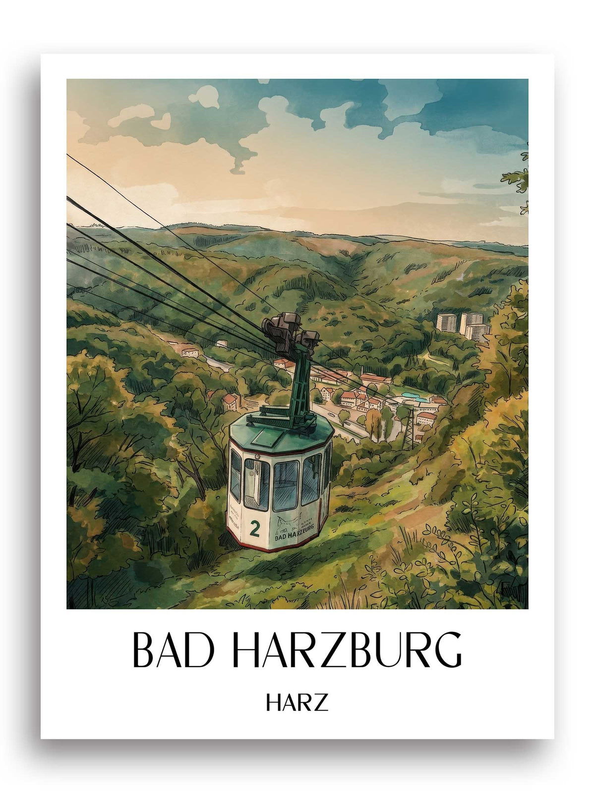 bad-harzburg-harz-deutschland-poster-aquarell