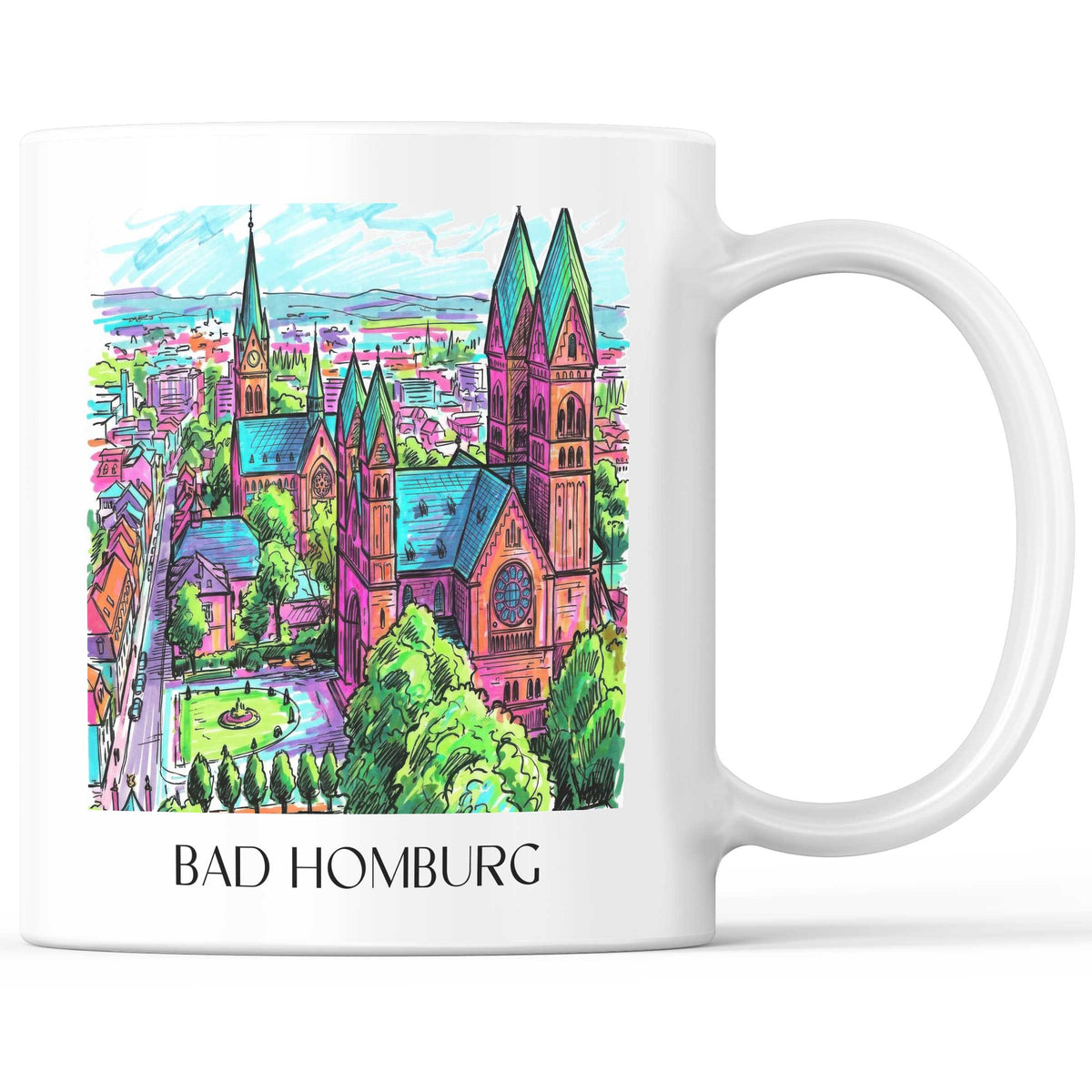 Bad Homburg Kaffeebecher - Hessen - Deutschland Becher - Kaffeetasse im Tag Graffiti Stil - favplace