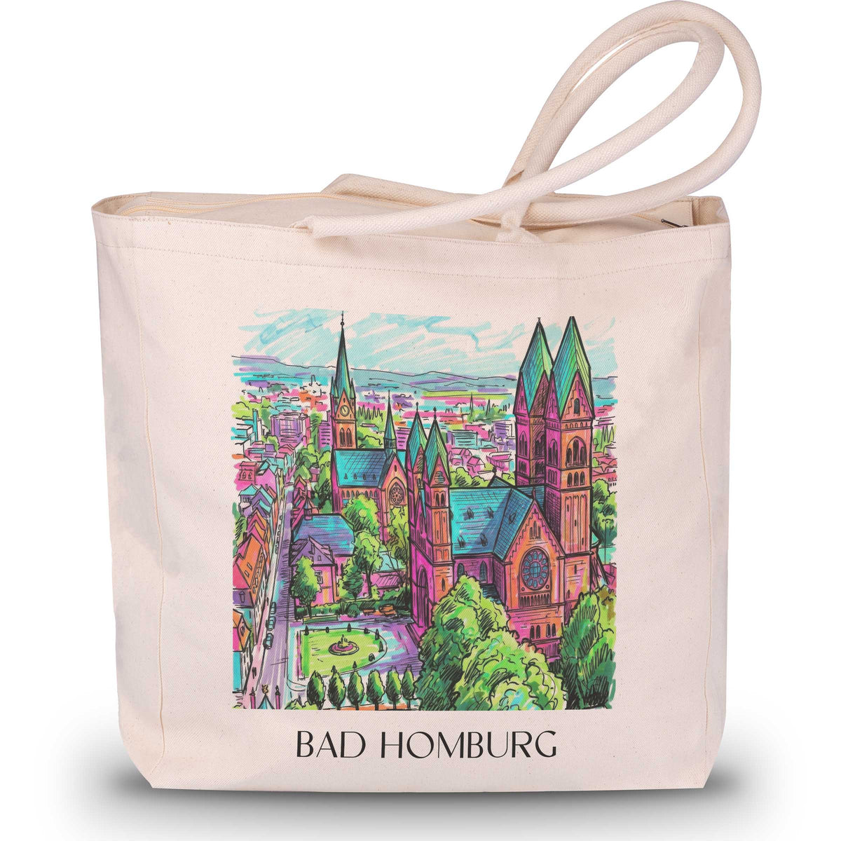 Bad Homburg Shopping Tasche - Hessen - Deutschland Tote Bag - Einkaufstasche im Tag Graffiti Stil - favplace