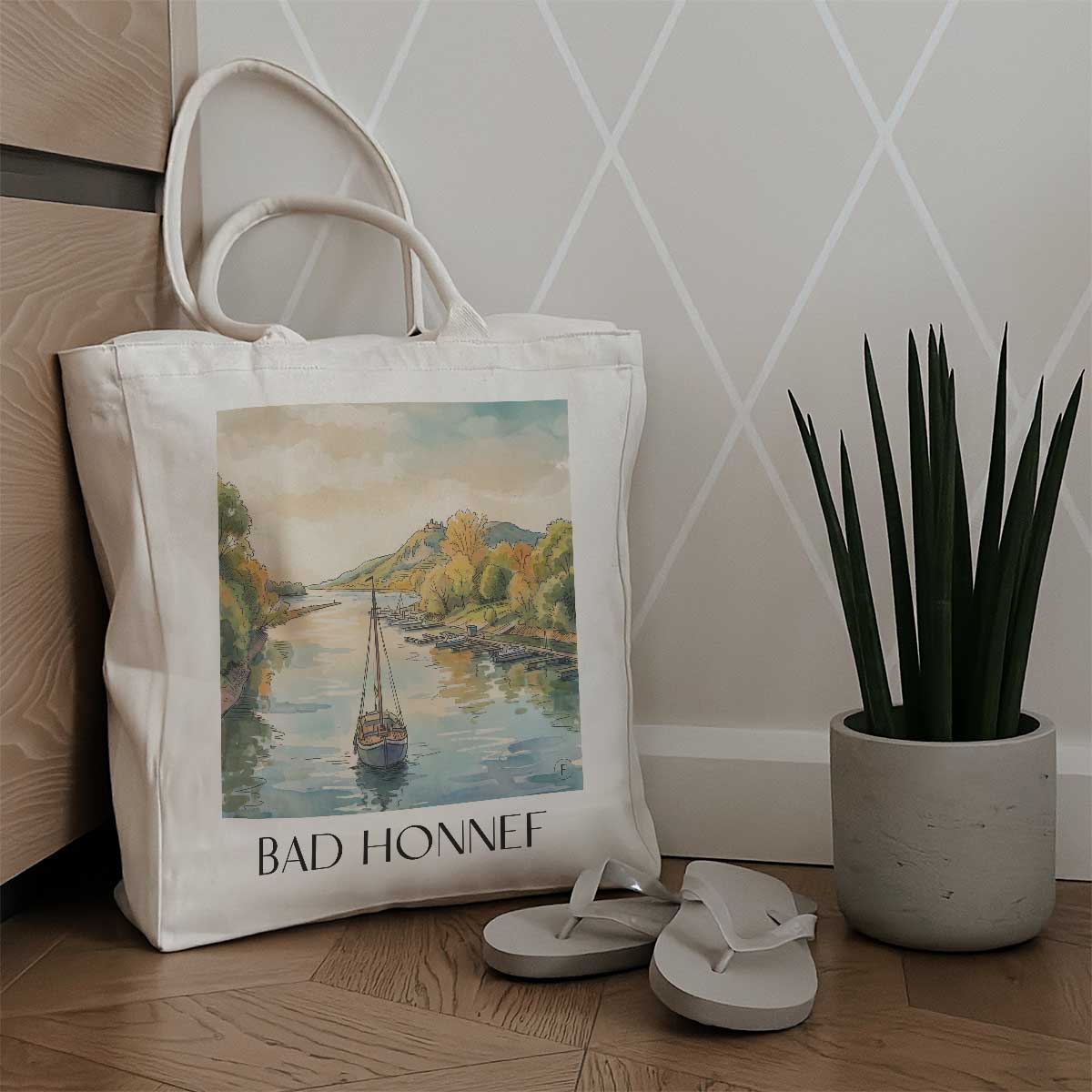 bad-honnef-rheinland-deutschland-einkaufstasche-aquarell