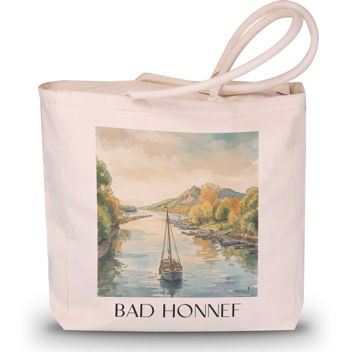 Bad Honnef Shopping Tasche - Rheinland - Deutschland Tote Bag - Einkaufstasche im Aquarell Stil - favplace