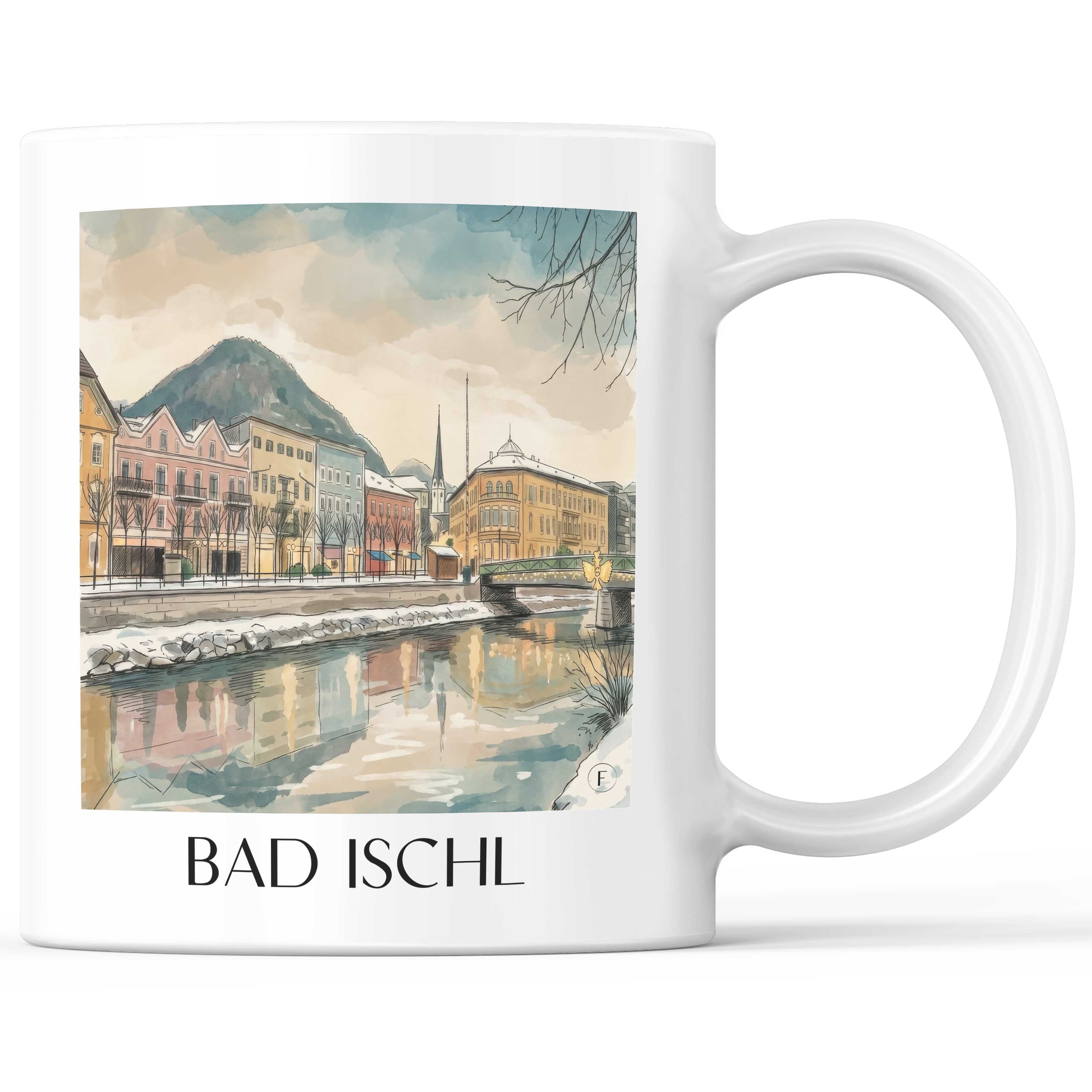 Bad Ischl Kaffeebecher - Österreich - Österreich und Österreich Becher - Kaffeetasse im Aquarell Stil - favplace