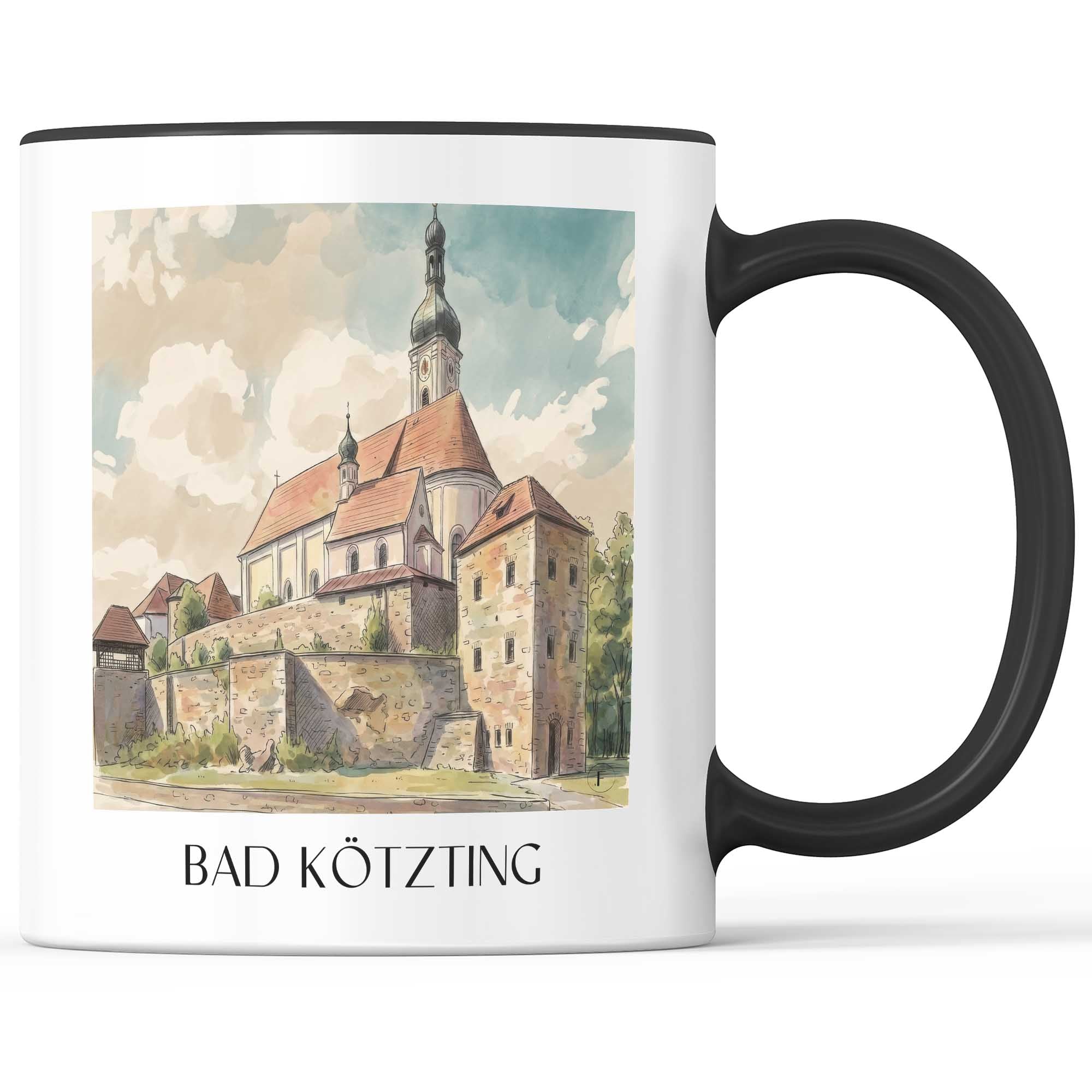 bad-kötzting-bayerischer-wald-deutschland-kaffeebecher-aquarell