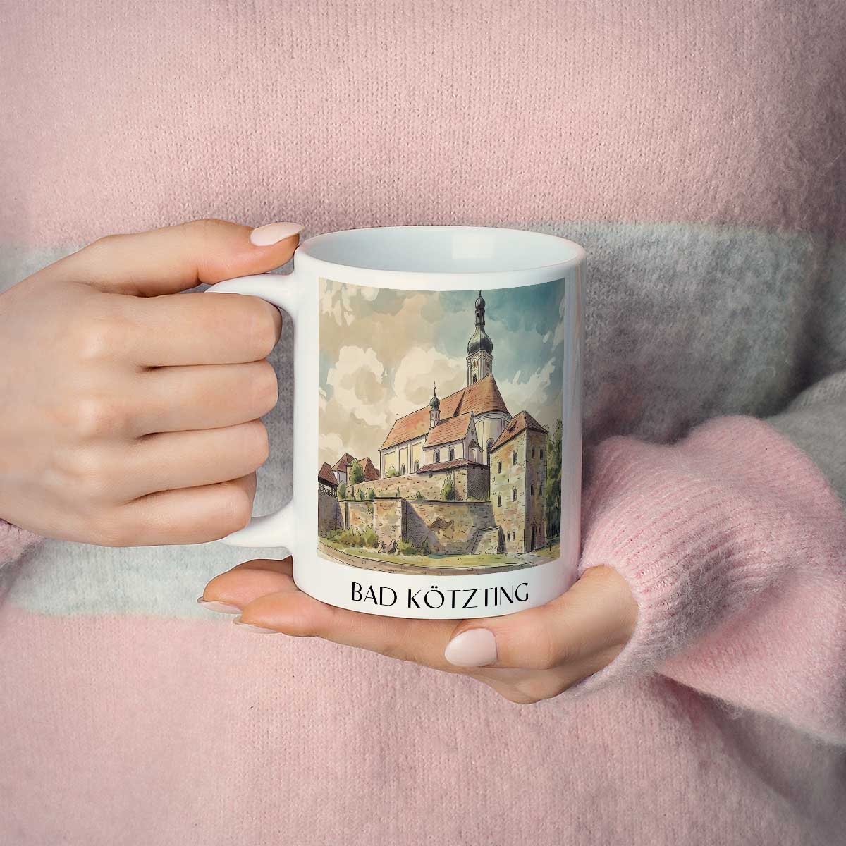 bad-kötzting-bayerischer-wald-deutschland-kaffeebecher-aquarell