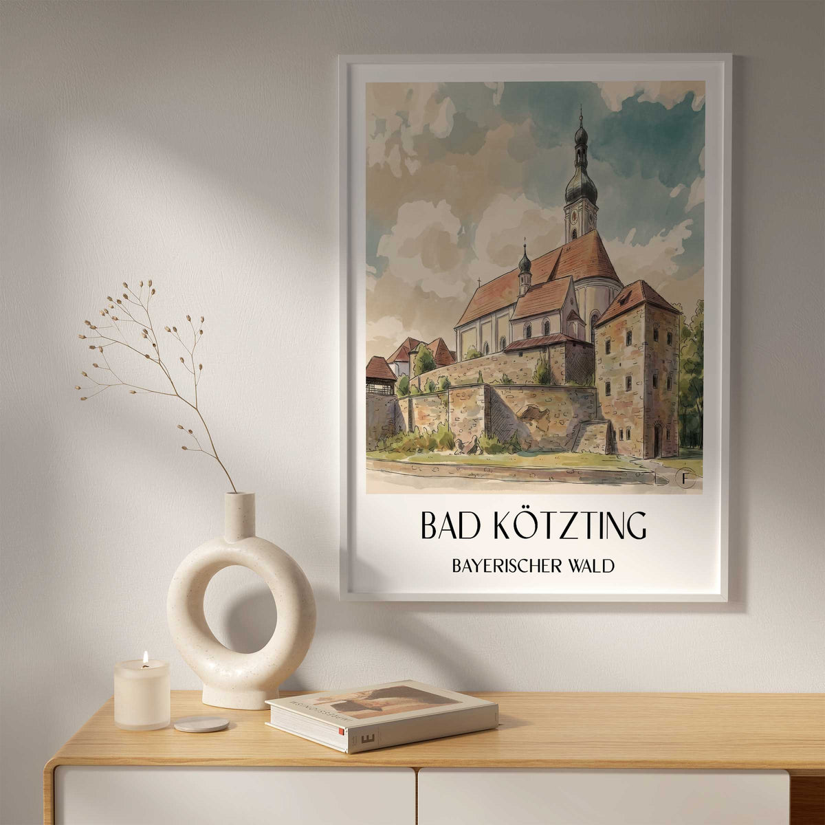 bad-kötzting-bayerischer-wald-deutschland-poster-aquarell