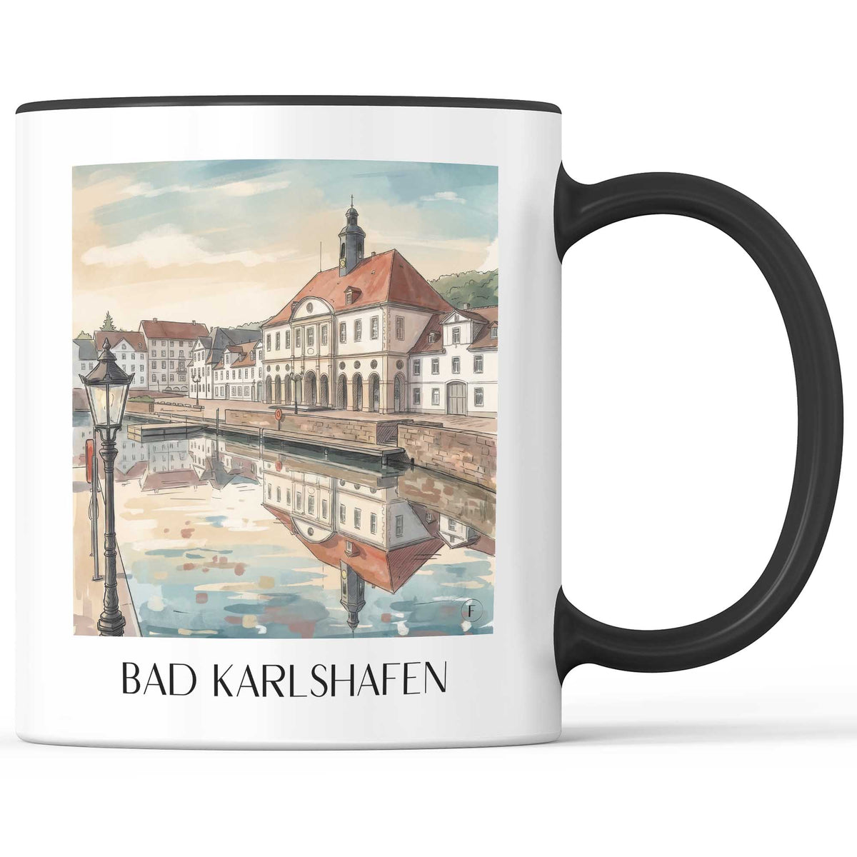 Bad Karlshafen Kaffeebecher - Hessen - Deutschland Becher - Kaffeetasse im Aquarell Stil - favplace