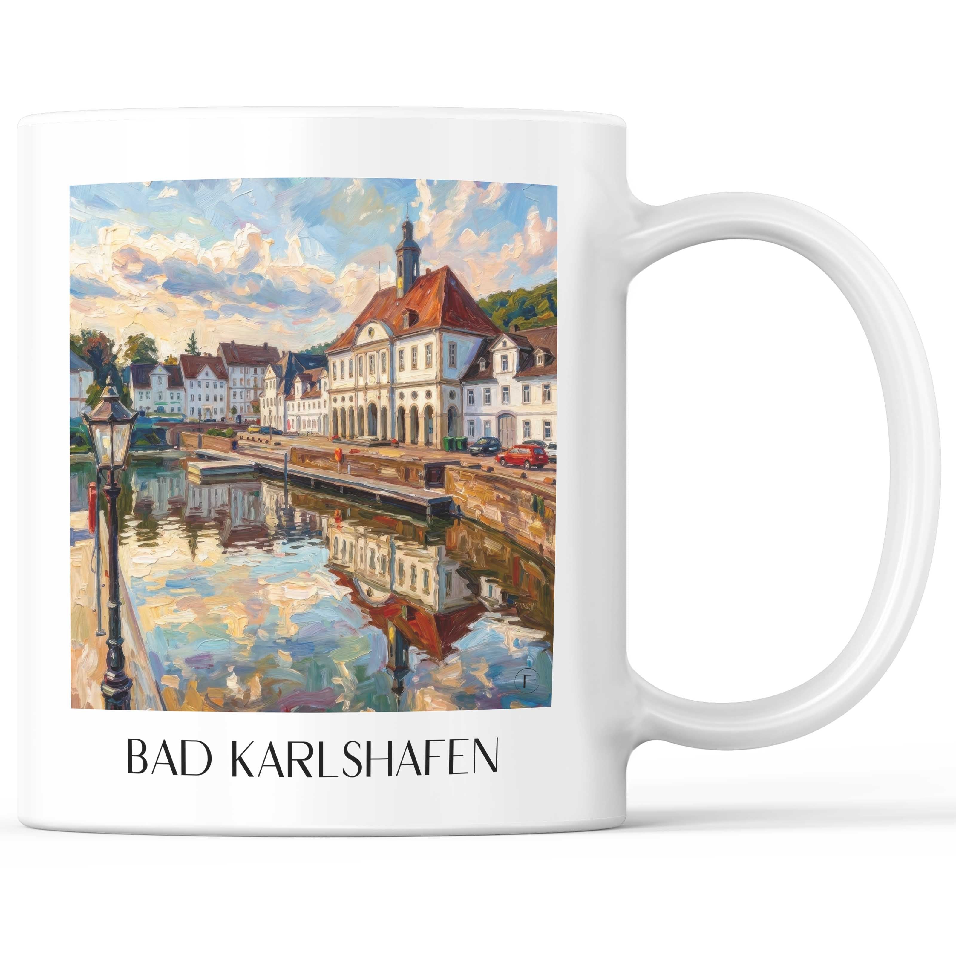 Bad Karlshafen Kaffeebecher - Hessen - Deutschland Becher - Kaffeetasse im Ölgemälde Stil - favplace
