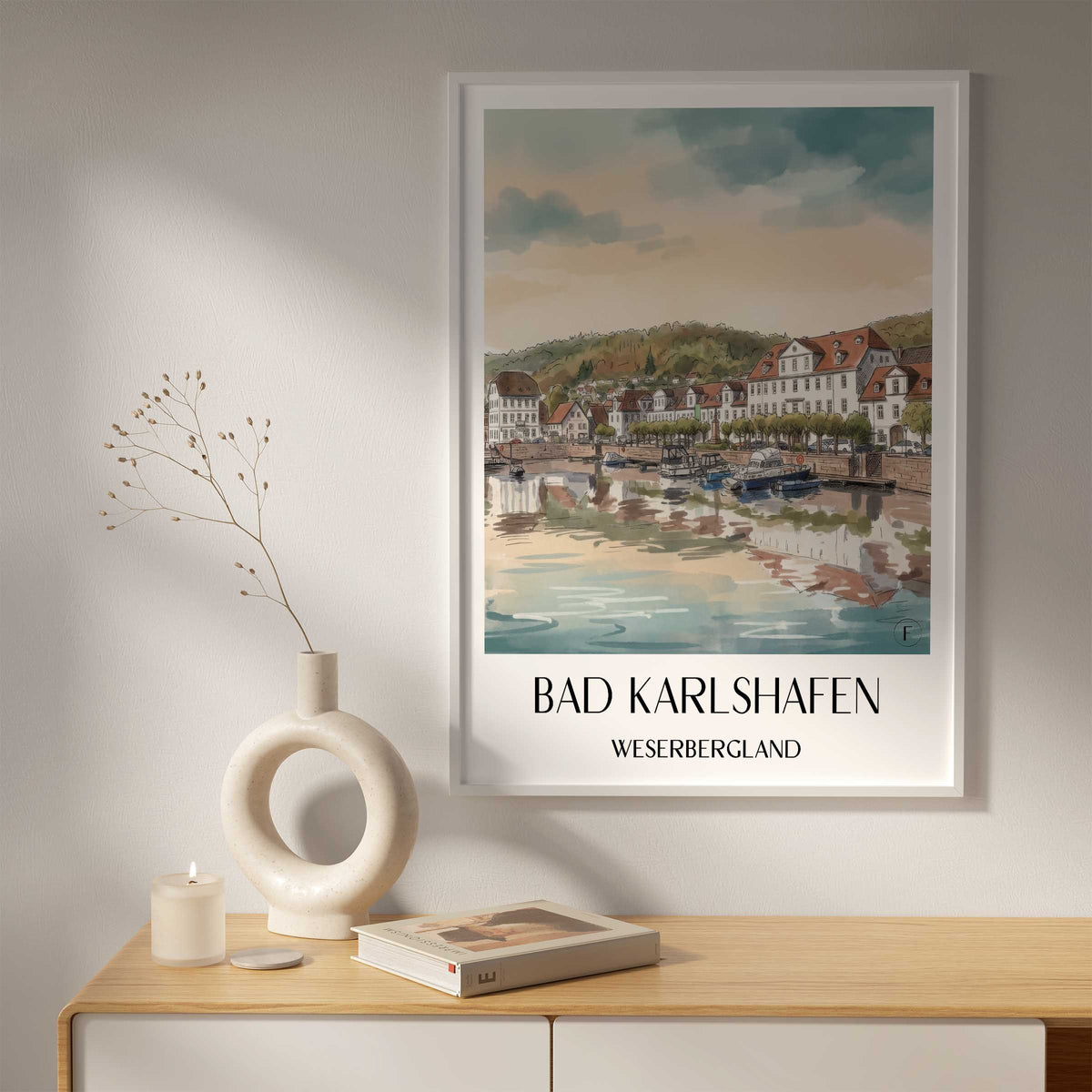 bad-karlshafen-weserbergland-deutschland-poster-aquarell