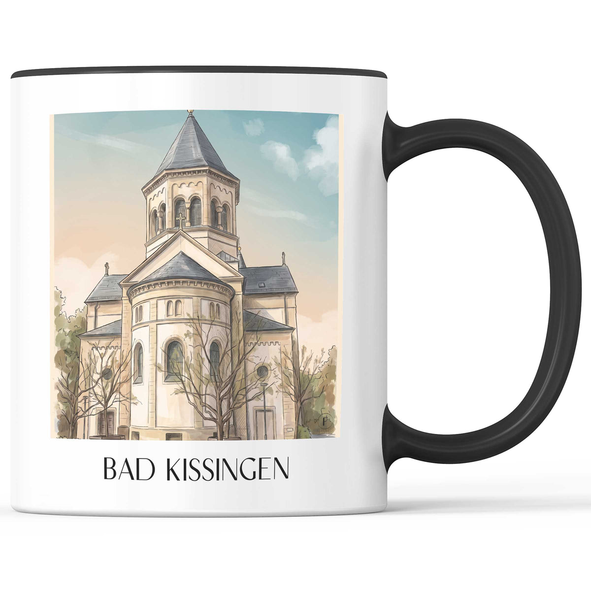 Bad Kissingen Kaffeebecher - Rhön - Deutschland Becher - Kaffeetasse im Aquarell Stil
