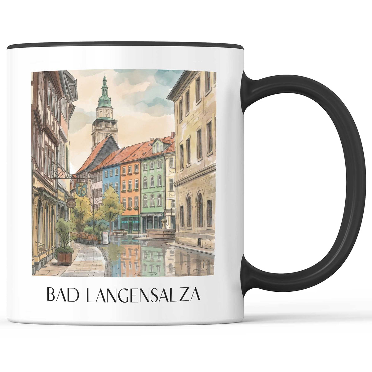 bad-langensalza-thüringer-becken-deutschland-kaffeebecher-aquarell