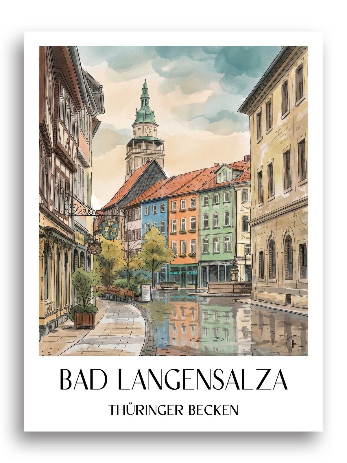 bad-langensalza-thüringer-becken-deutschland-poster-aquarell