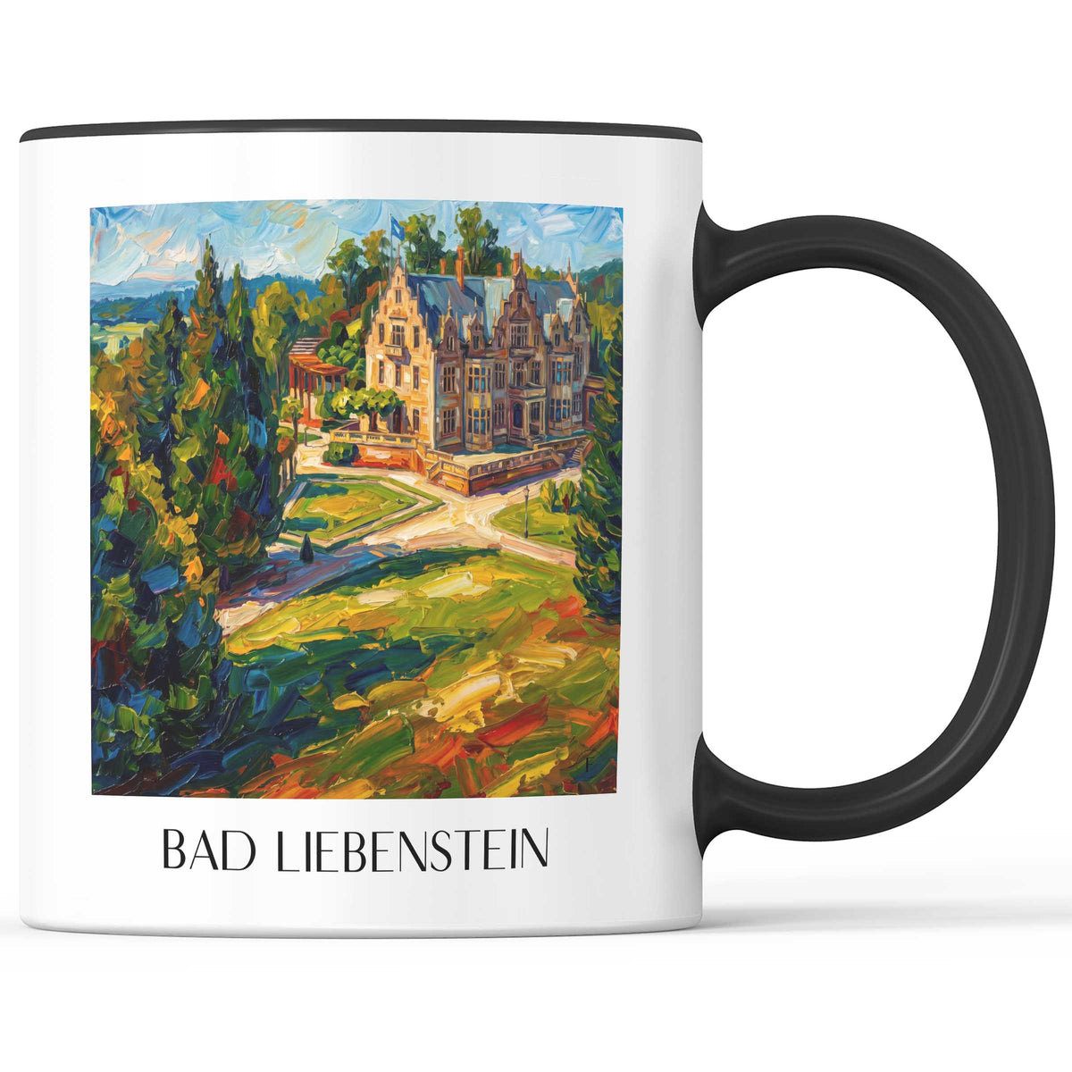 Bad Liebenstein Kaffeebecher - Thüringer Wald - Deutschland Becher - Kaffeetasse im Ölgemälde Stil
