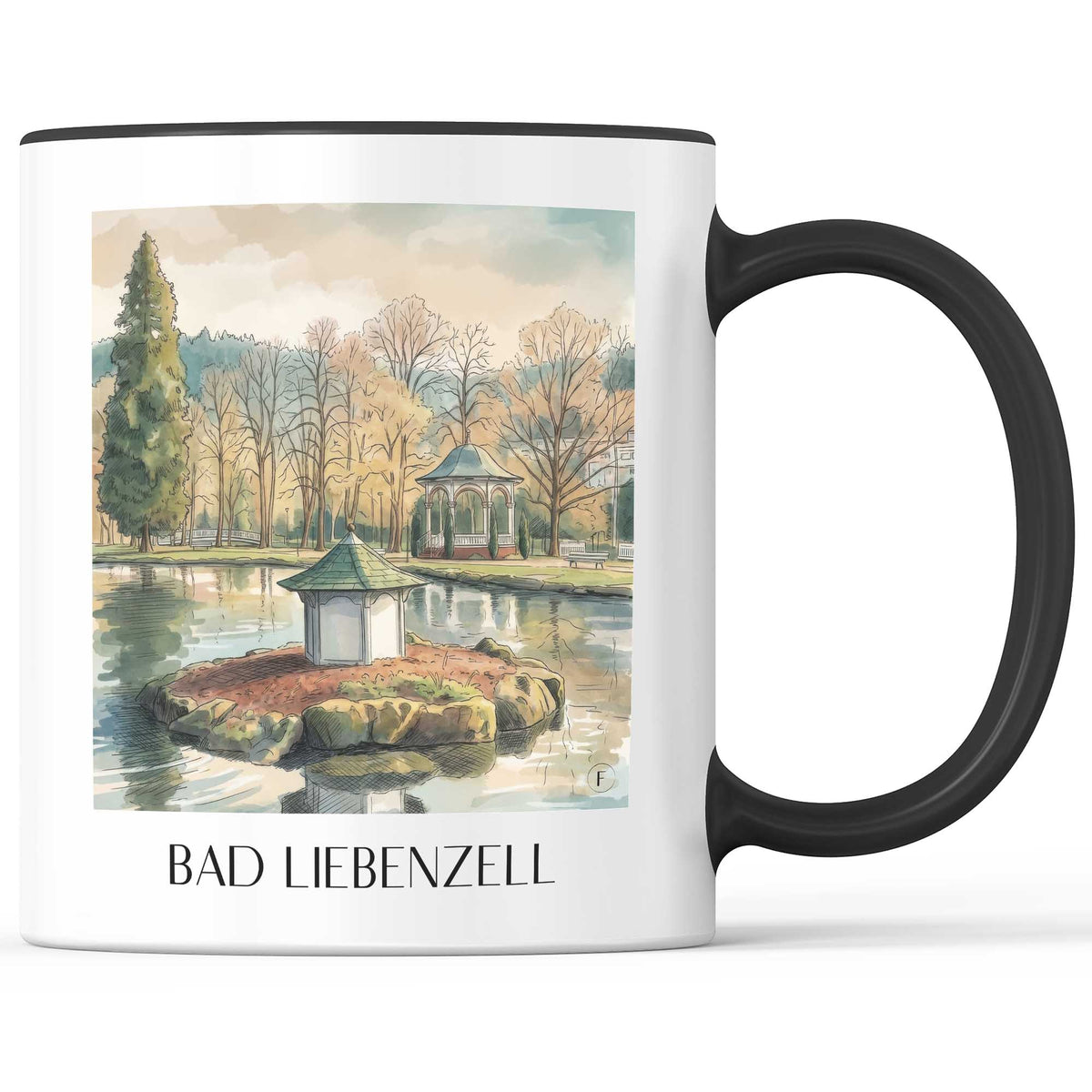 bad-liebenzell-nordschwarzwald-deutschland-kaffeebecher-aquarell