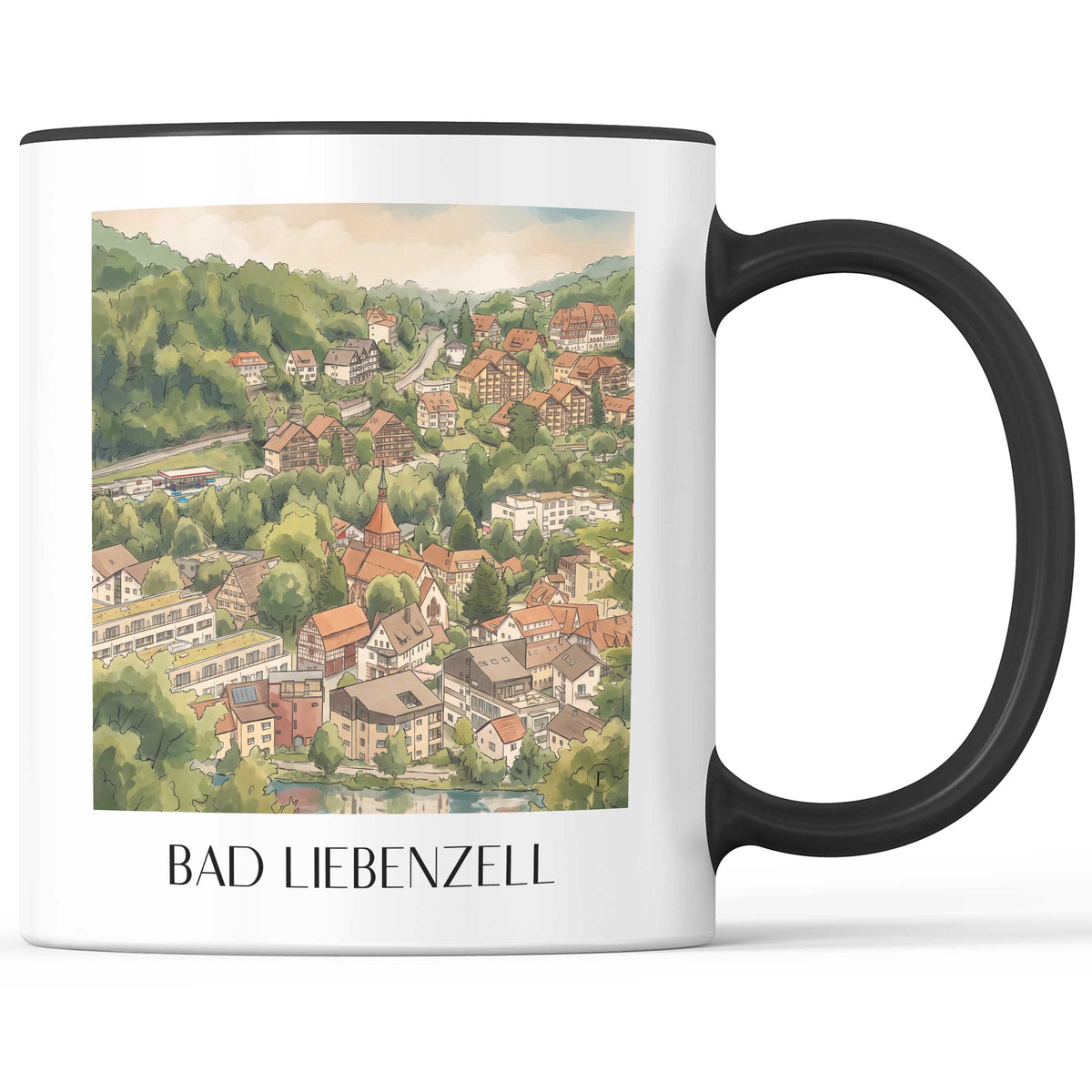 Bad Liebenzell Kaffeebecher - Nordschwarzwald - Deutschland Becher - Kaffeetasse im Aquarell Stil - favplace