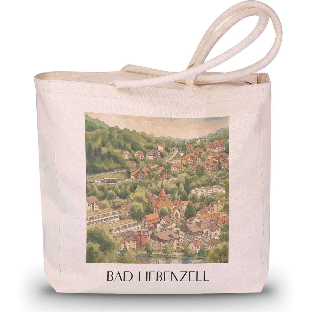 Bad Liebenzell Shopping Tasche - Nordschwarzwald - Deutschland Tote Bag - Einkaufstasche im Aquarell Stil - favplace