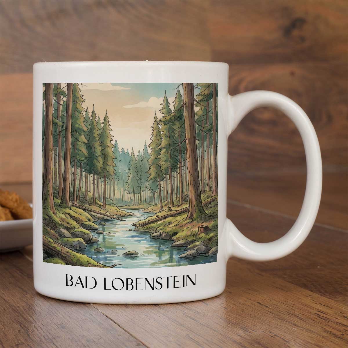 bad-lobenstein-thüringer-schiefergebirge-deutschland-kaffeebecher-aquarell