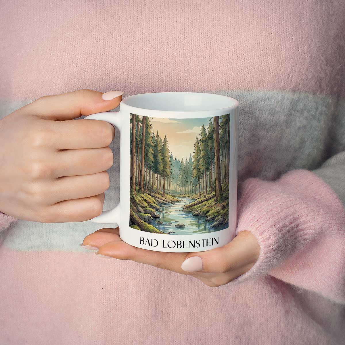 bad-lobenstein-thüringer-schiefergebirge-deutschland-kaffeebecher-aquarell