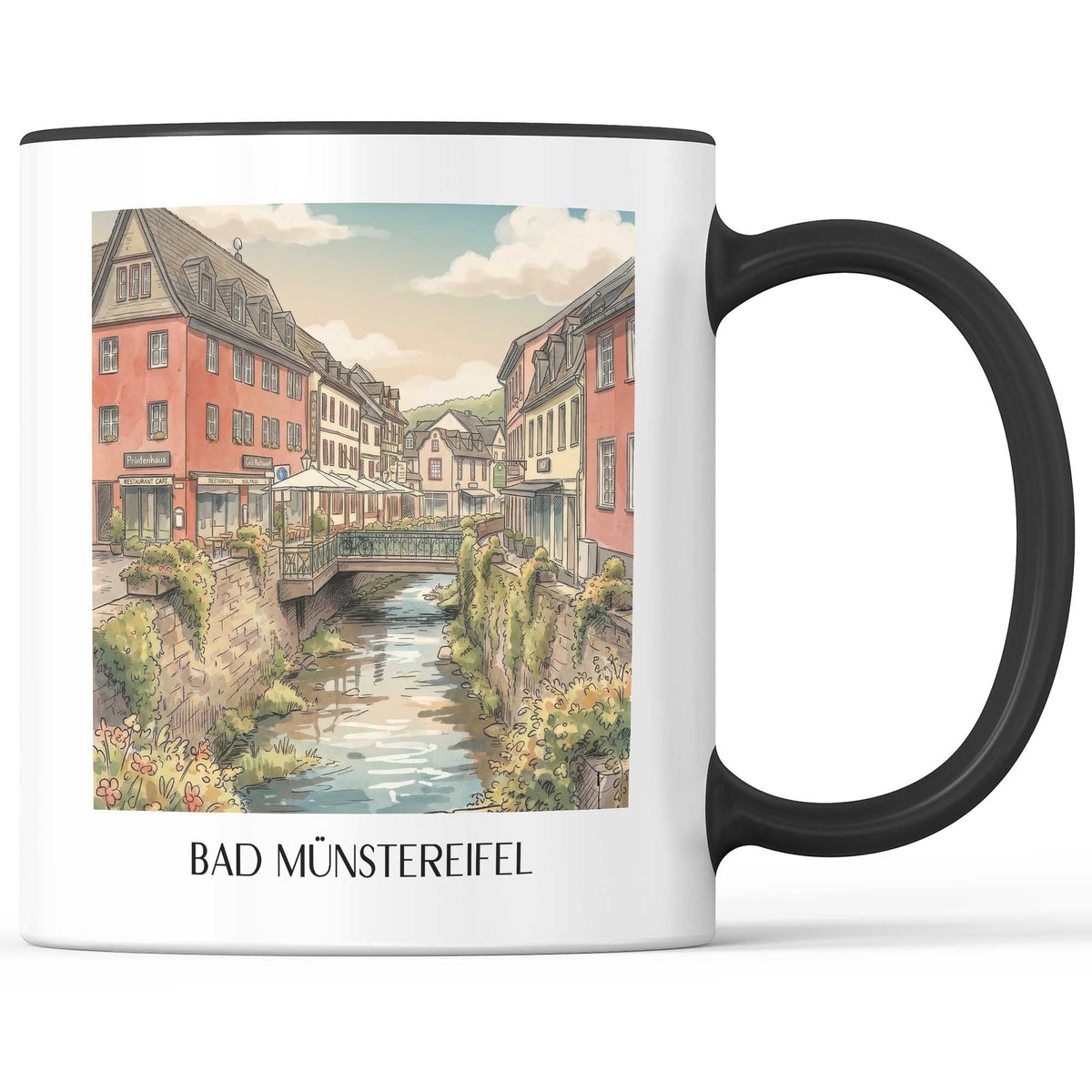 bad-münstereifel-eifel-deutschland-kaffeebecher-aquarell