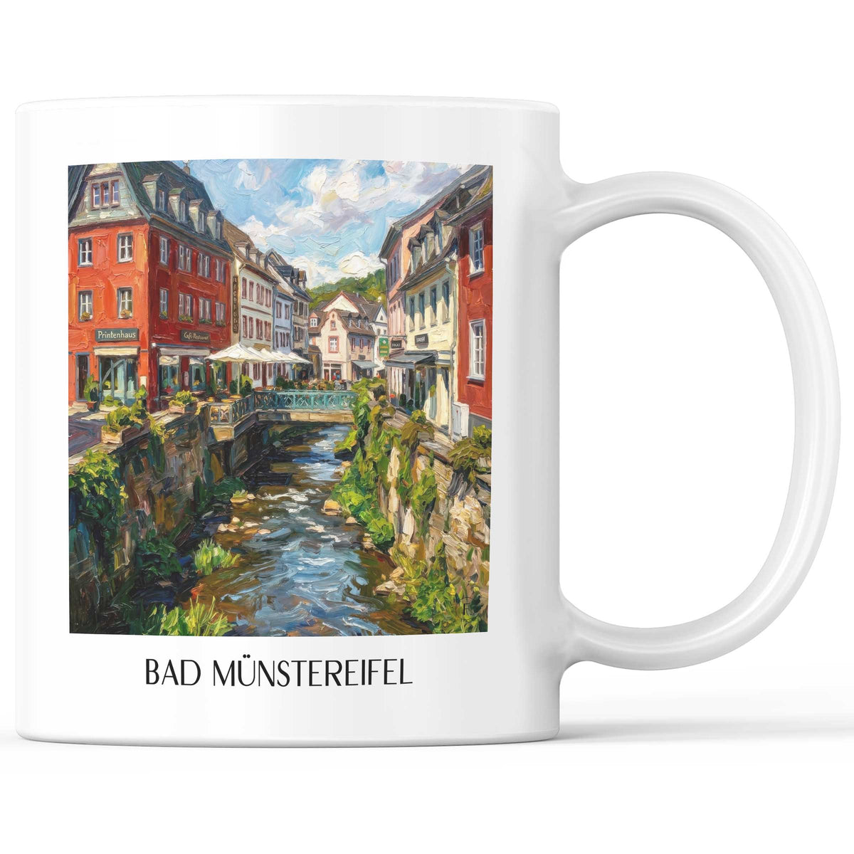Bad Münstereifel Kaffeebecher - Eifel - Deutschland Becher - Kaffeetasse im Ölgemälde Stil - favplace