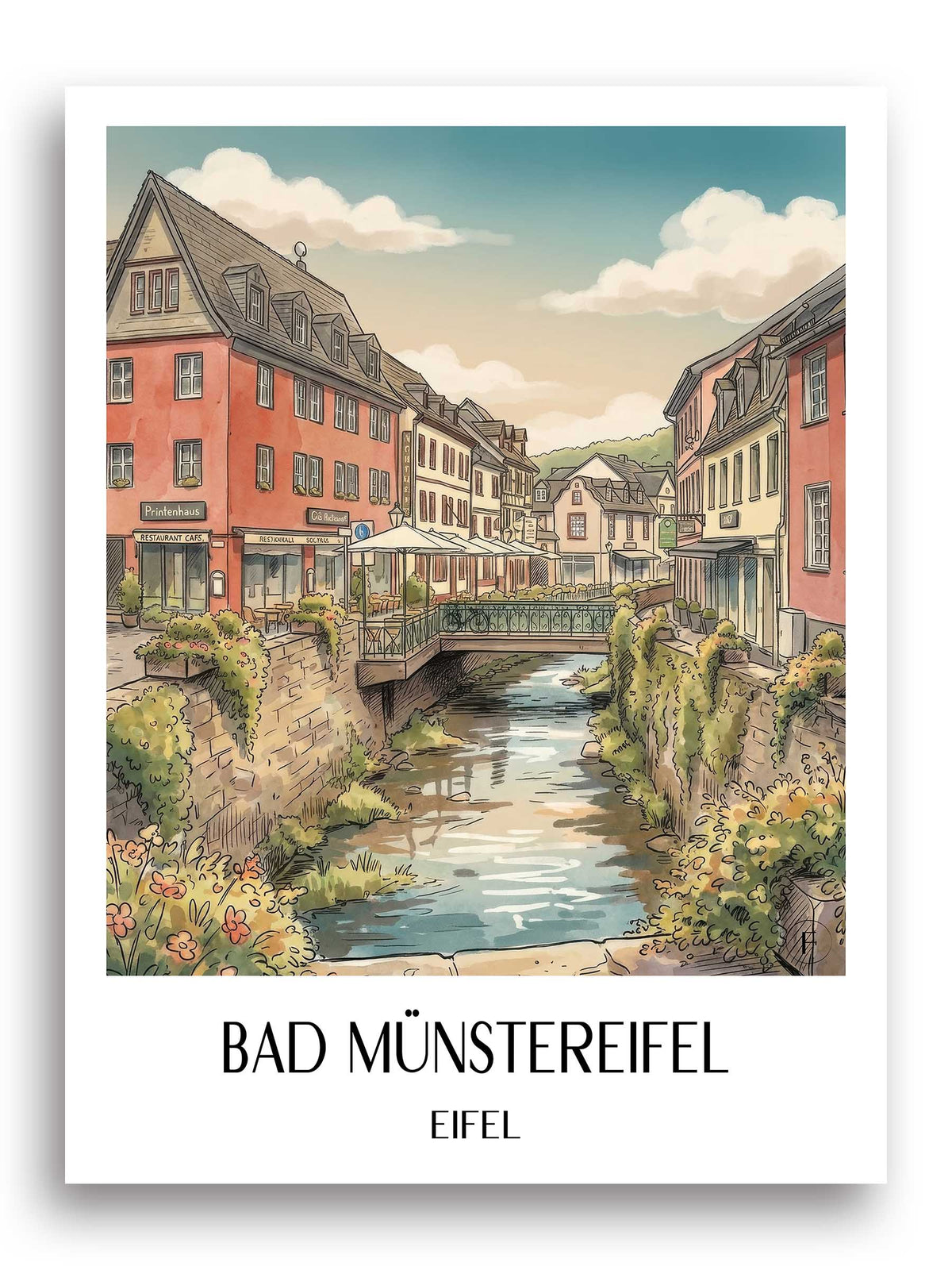 bad-münstereifel-eifel-deutschland-poster-aquarell