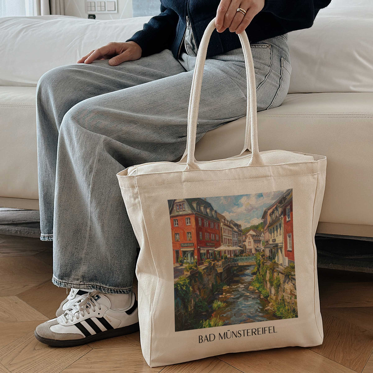 bad-münstereifel-eifel-deutschland-einkaufstasche-oil-painting-oelgemaelde