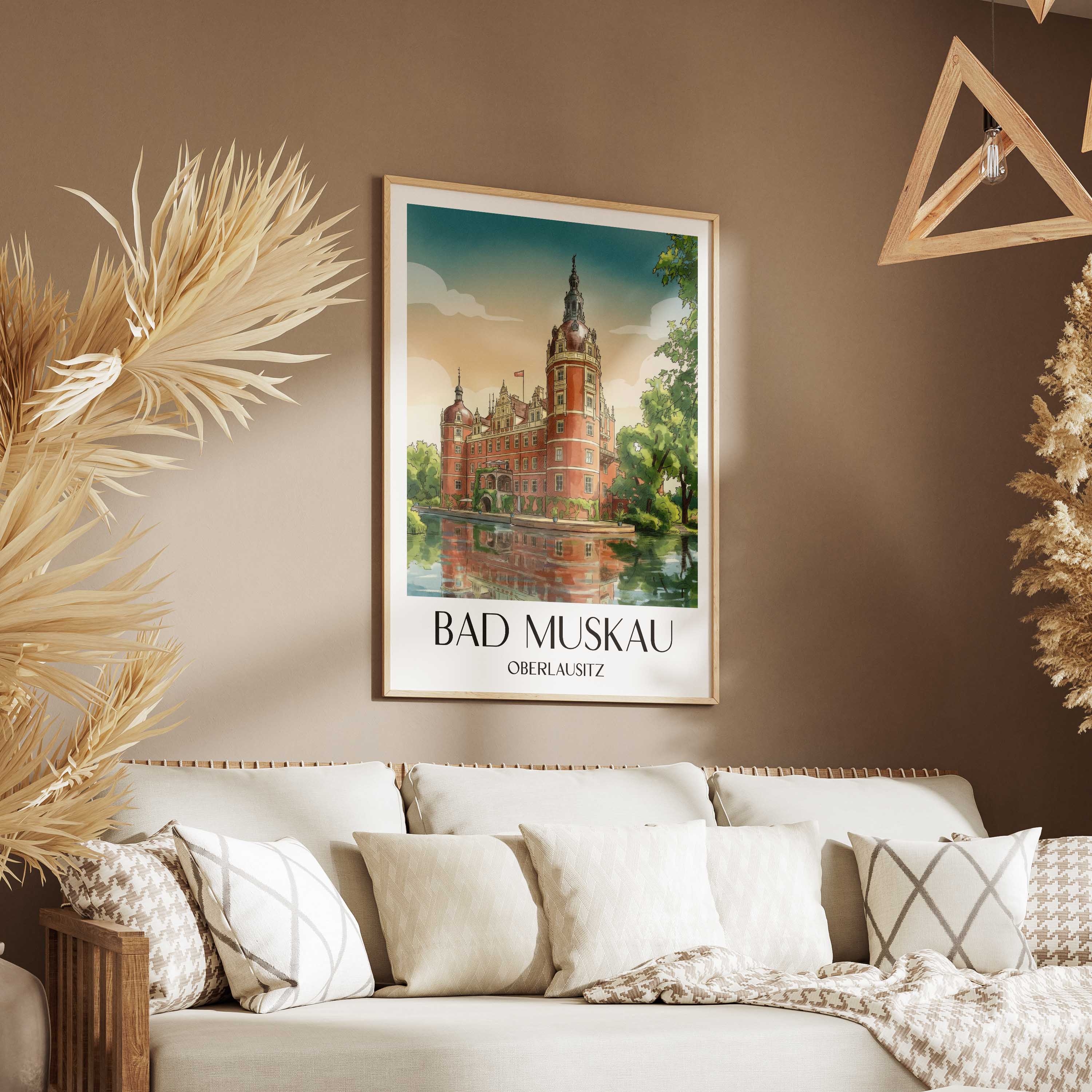 bad-muskau-oberlausitz-deutschland-poster-aquarell