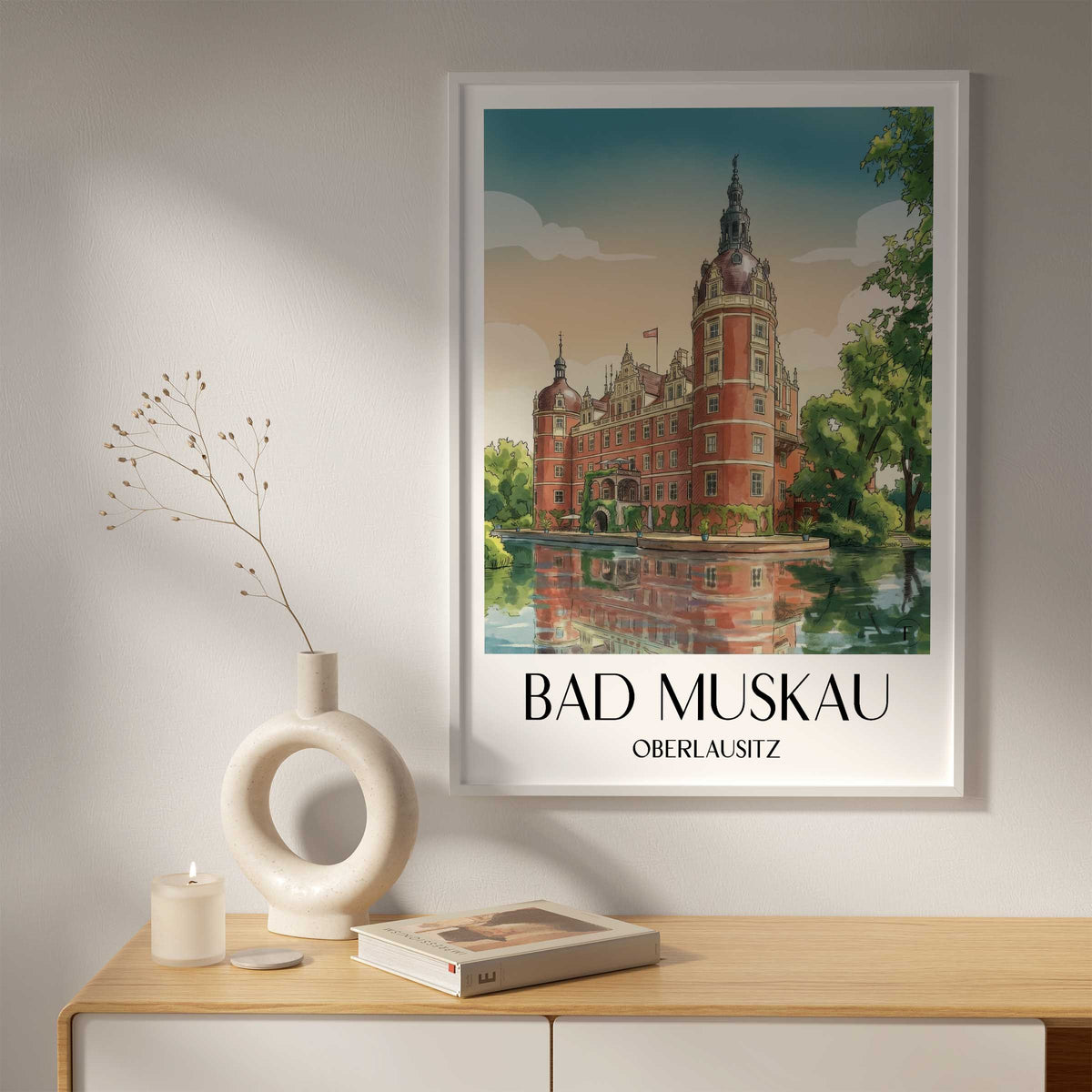 bad-muskau-oberlausitz-deutschland-poster-aquarell