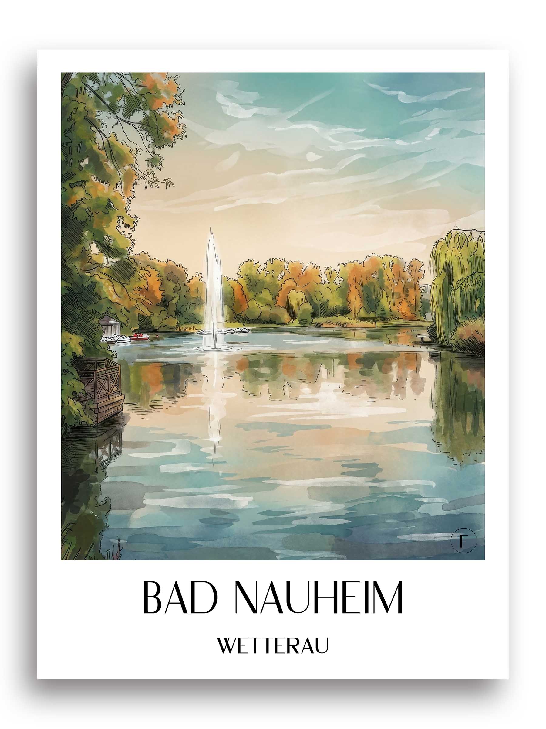 bad-nauheim-wetterau-deutschland-poster-aquarell