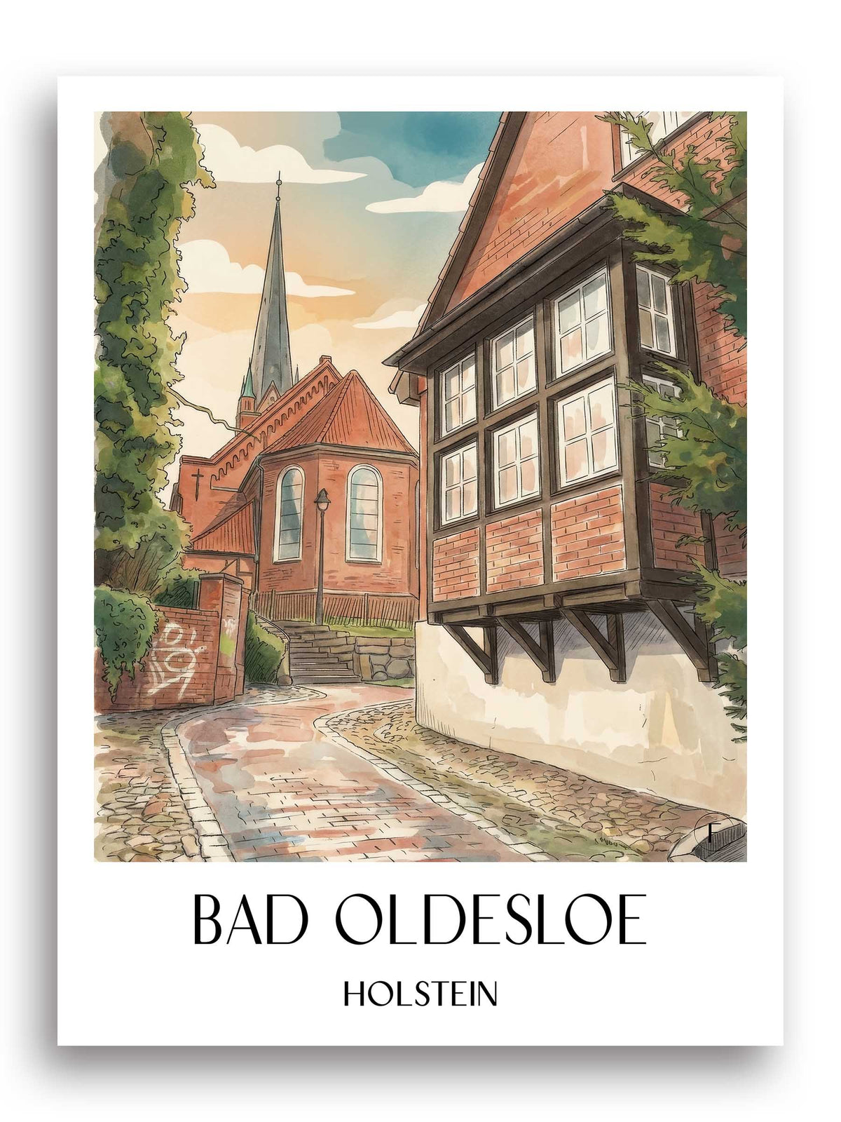 bad-oldesloe-holstein-deutschland-poster-aquarell