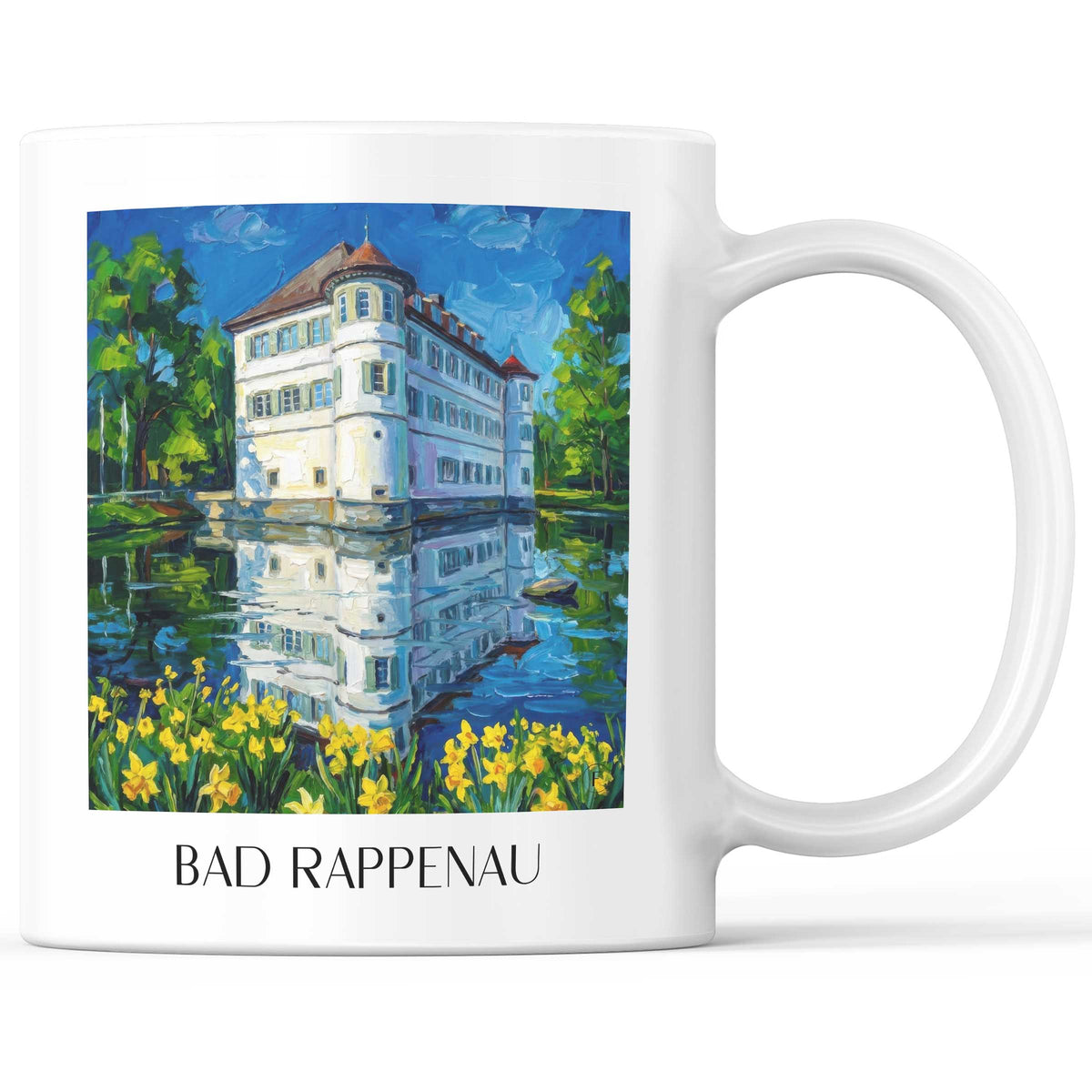 Bad Rappenau Kaffeebecher - Kraichgau - Deutschland Becher - Kaffeetasse im Ölgemälde Stil - favplace