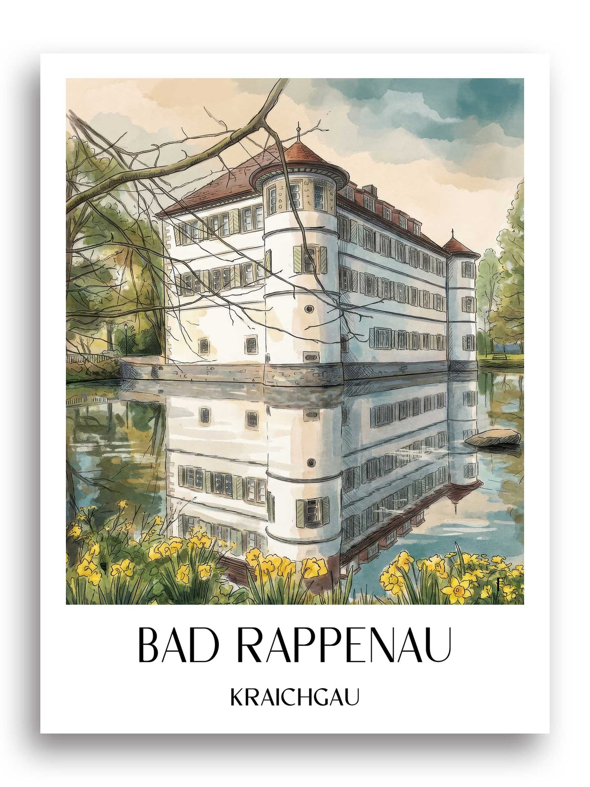 bad-rappenau-kraichgau-deutschland-poster-aquarell
