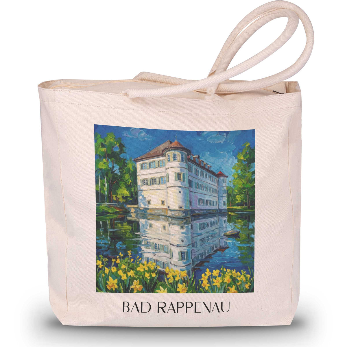 Bad Rappenau Shopping Tasche - Kraichgau - Deutschland Tote Bag - Einkaufstasche im Ölgemälde Stil - favplace