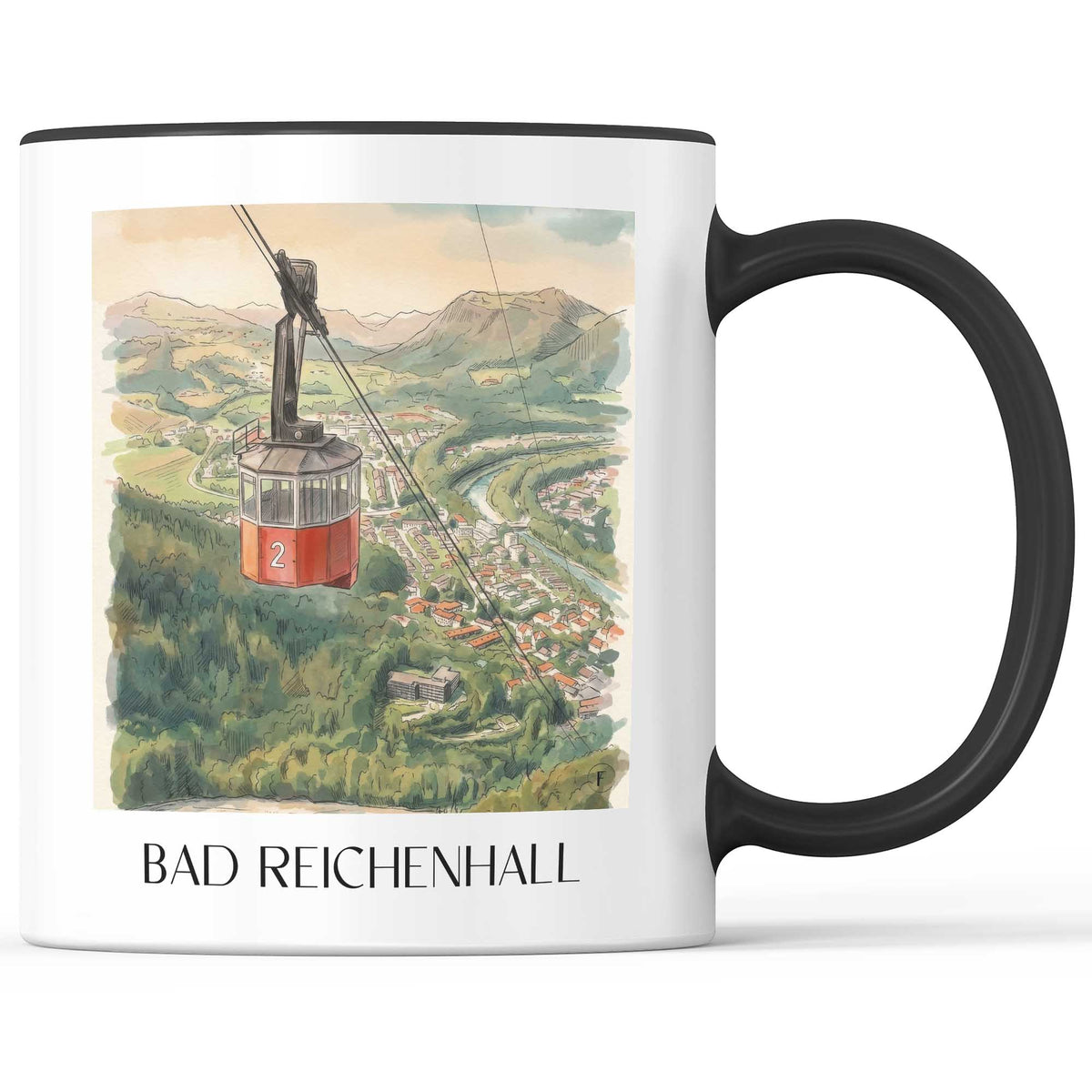Bad Reichenhall Kaffeebecher - Berchtesgadener Land - Deutschland Becher - Kaffeetasse im Aquarell Stil - favplace