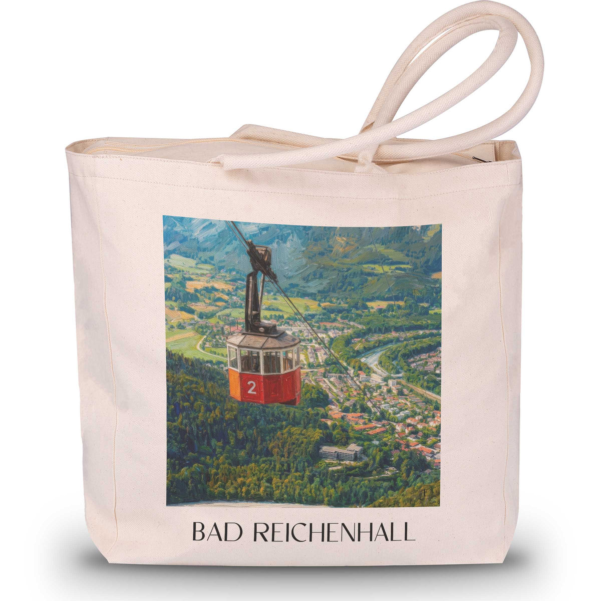 Bad Reichenhall Shopping Tasche - Berchtesgadener Land - Deutschland Tote Bag - Einkaufstasche im Ölgemälde Stil - favplace