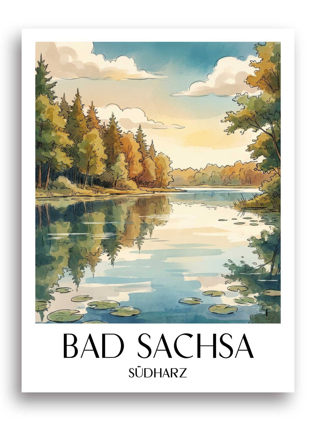 bad-sachsa-südharz-deutschland-poster-aquarell
