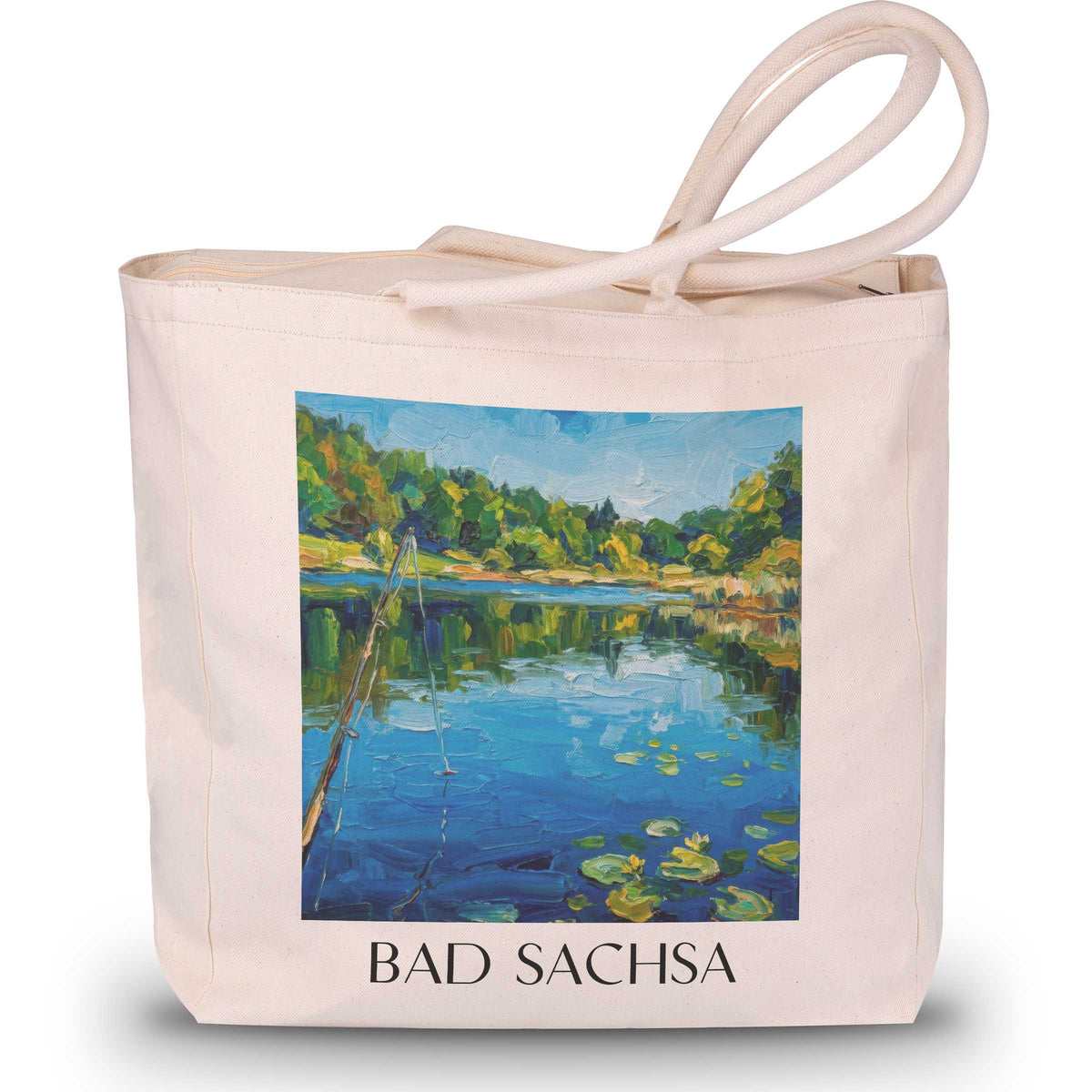 Bad Sachsa Shopping Tasche - Südharz - Deutschland Tote Bag - Einkaufstasche im Ölgemälde Stil - favplace