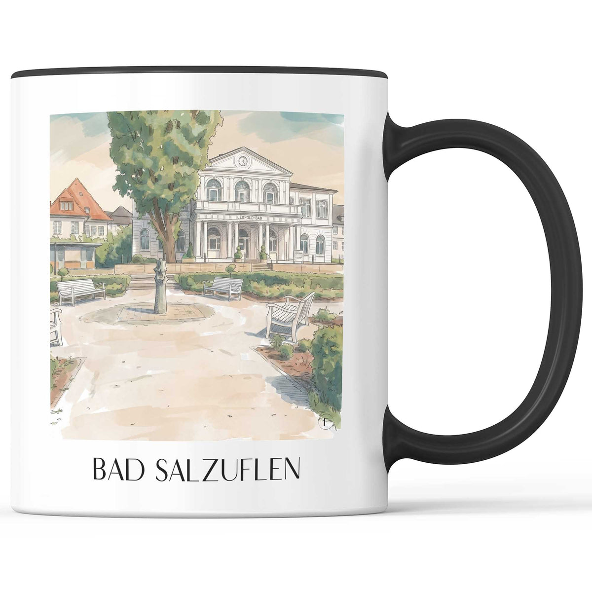 bad-salzuflen-ostwestfalen-deutschland-kaffeebecher-aquarell