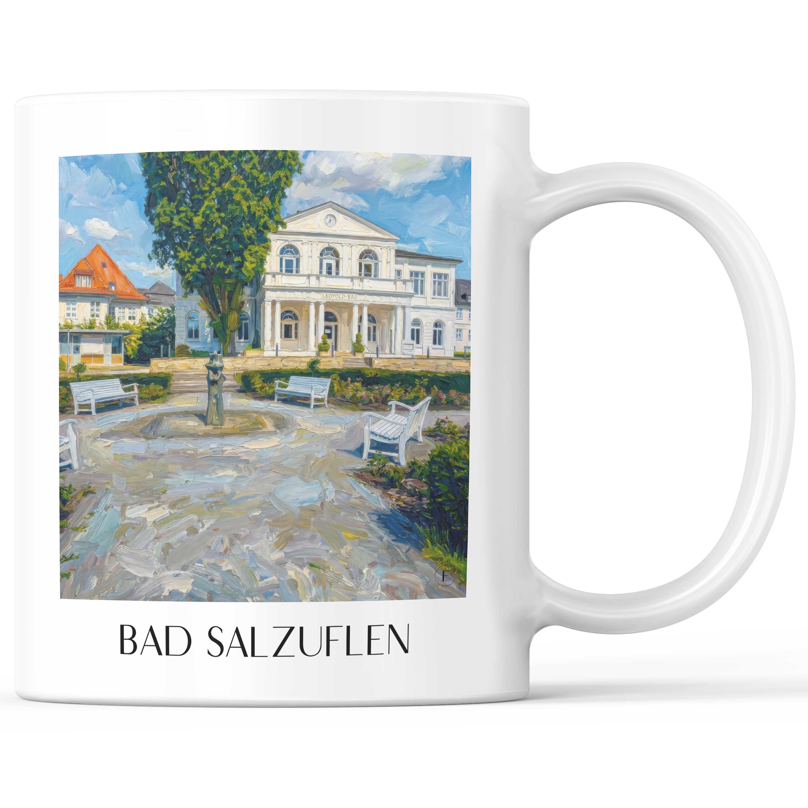 Bad Salzuflen Kaffeebecher - Ostwestfalen - Deutschland Becher - Kaffeetasse im Ölgemälde Stil - favplace