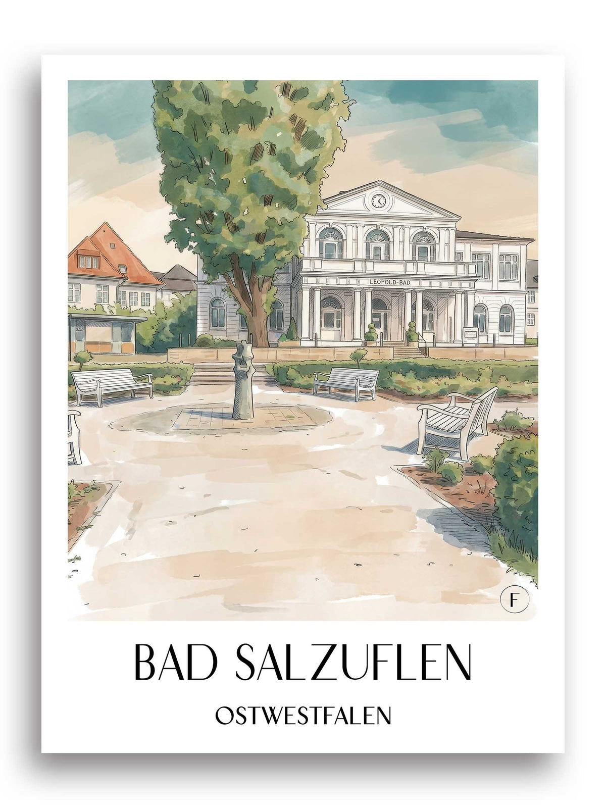 bad-salzuflen-ostwestfalen-deutschland-poster-aquarell
