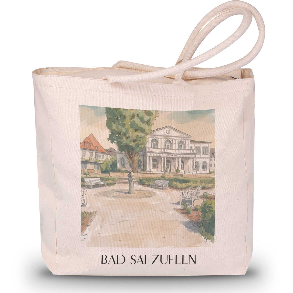 bad-salzuflen-ostwestfalen-deutschland-einkaufstasche-aquarell