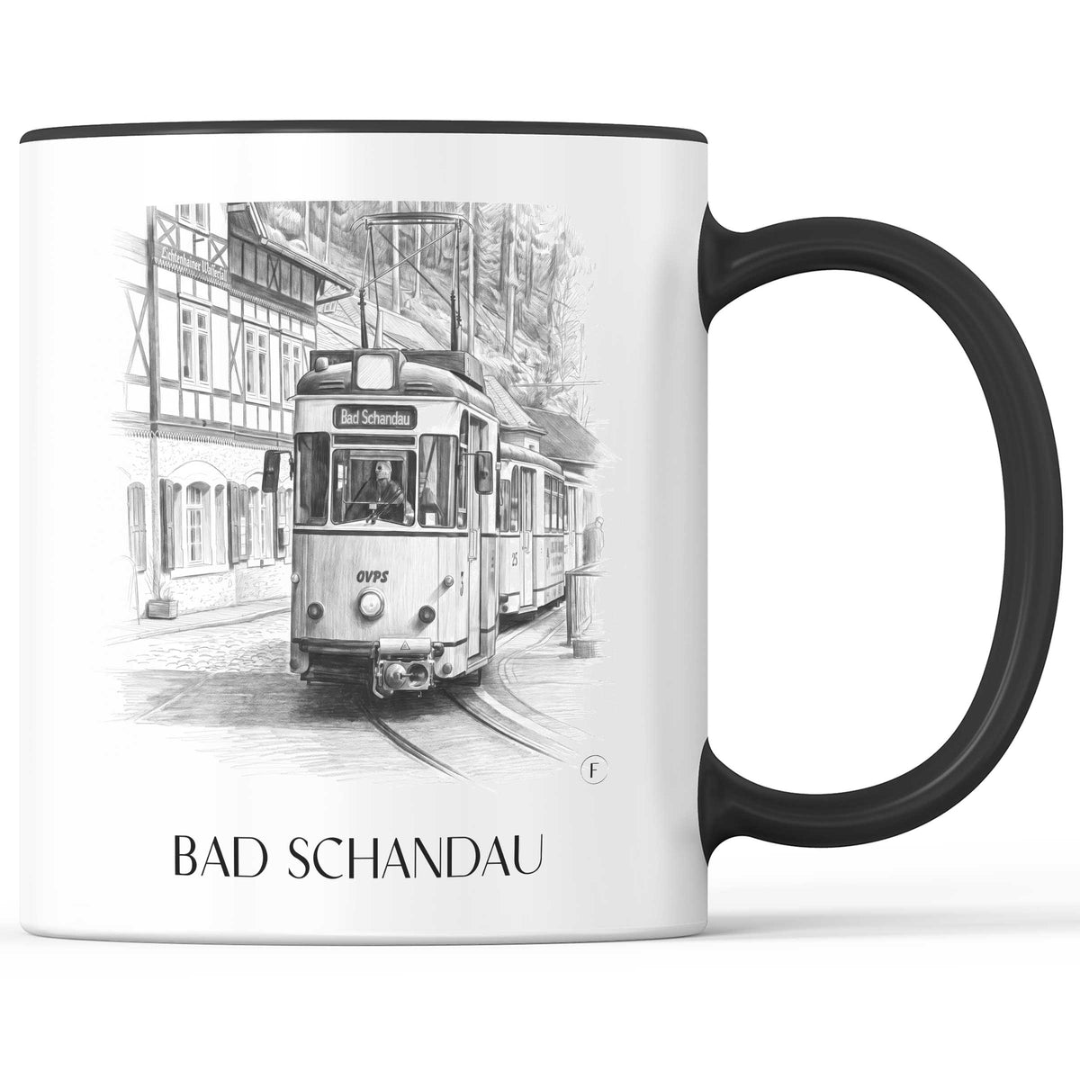 Bad Schandau Kaffeebecher - Sächsische Schweiz - Deutschland Becher - Kaffeetasse im Zeichnung Stil